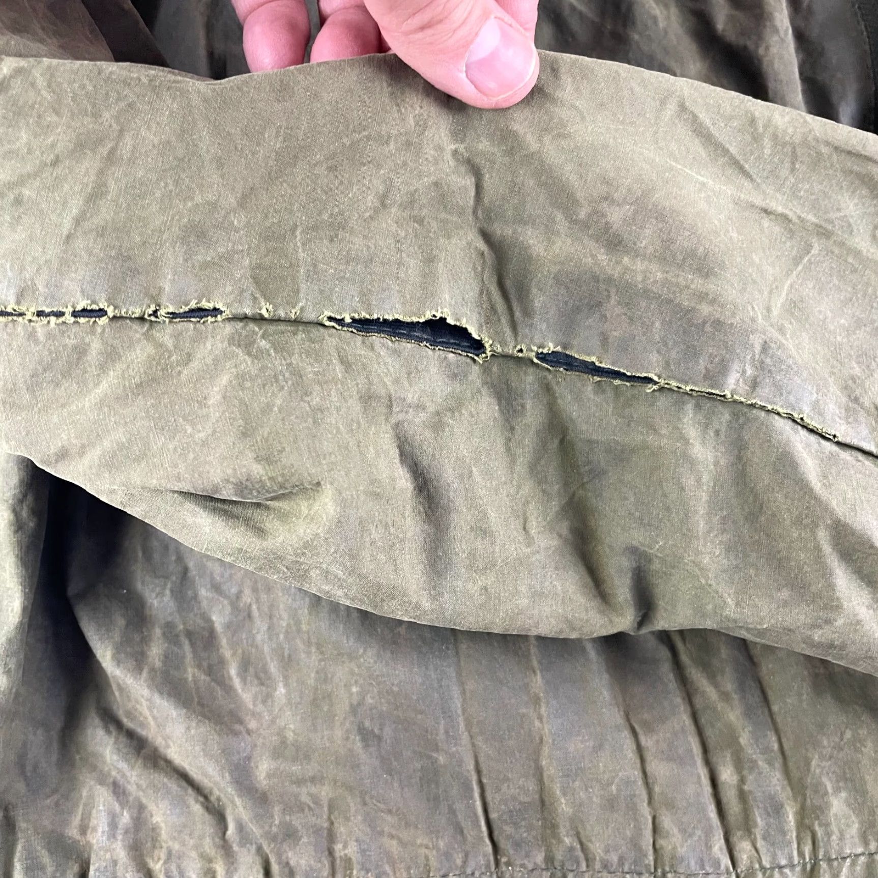 Barbour VINTAGE Barbour Jacket Durham Waxed A5 Men C38 Olive Tartan Plaid Lined Hooded Outdoors Size US XXS / EU 40 - 7 Thumbnail