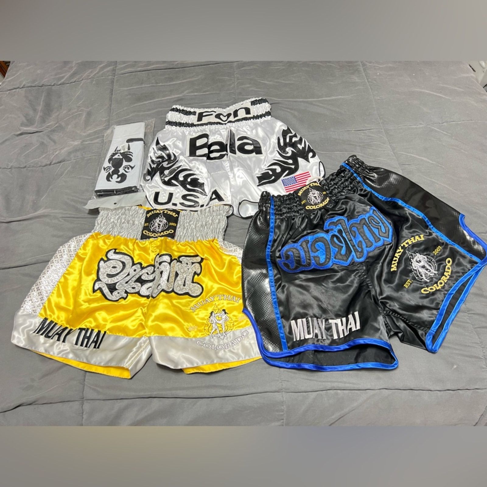 Other Lot 3 Muay Thai Men’s MMA Shorts M,M, & S + Ankle Support Size US 32 / EU 48 - 2 Thumbnail