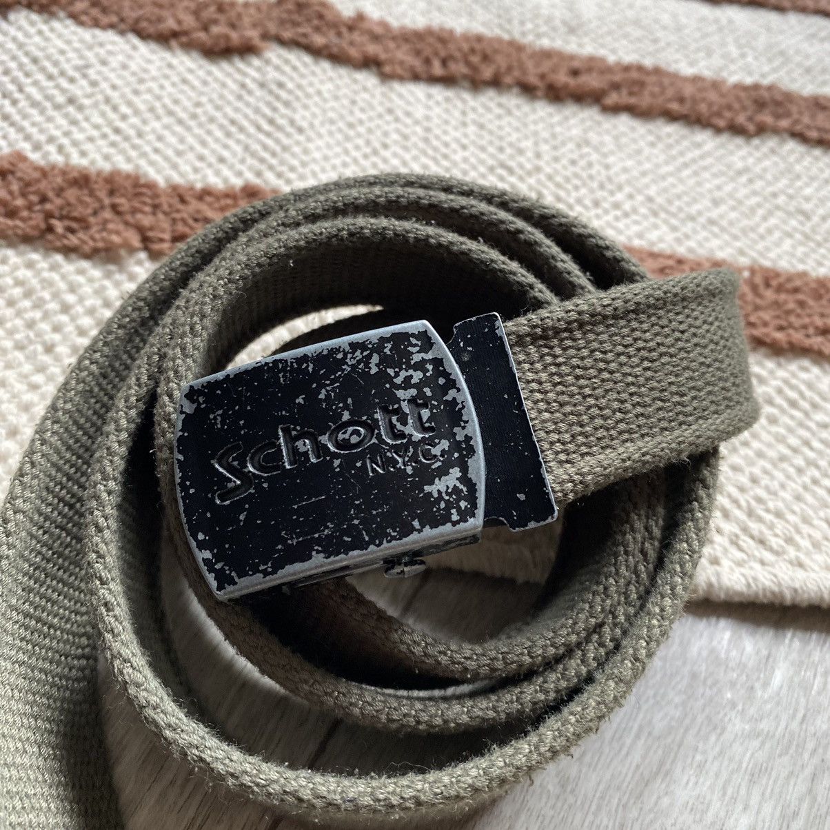 Schott VINTAGE SCHOTT NYC USA MILITARY BELT Size ONE SIZE - 2 Thumbnail