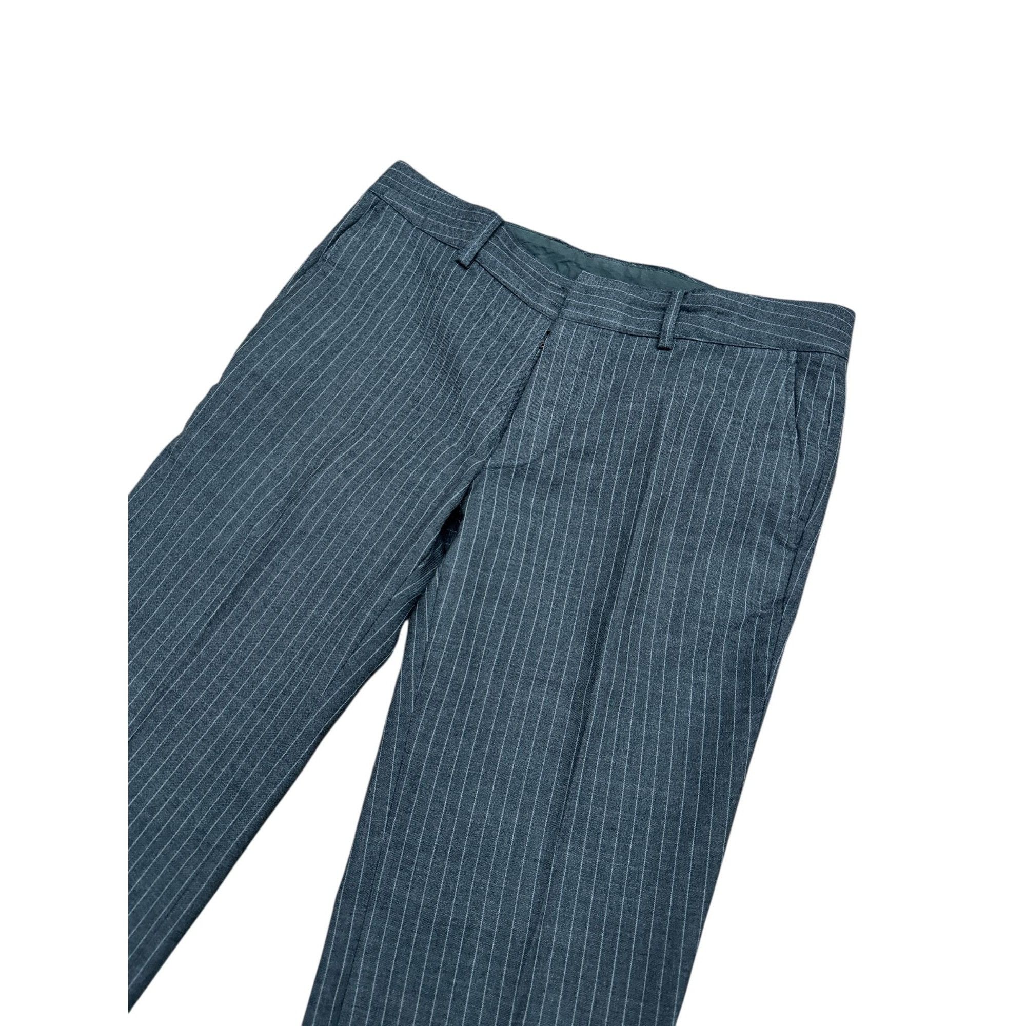 Maison Margiela Archive FW 2003 Grey Pinstripe Wool Trousers Size US 34 / EU 50 - 3 Thumbnail