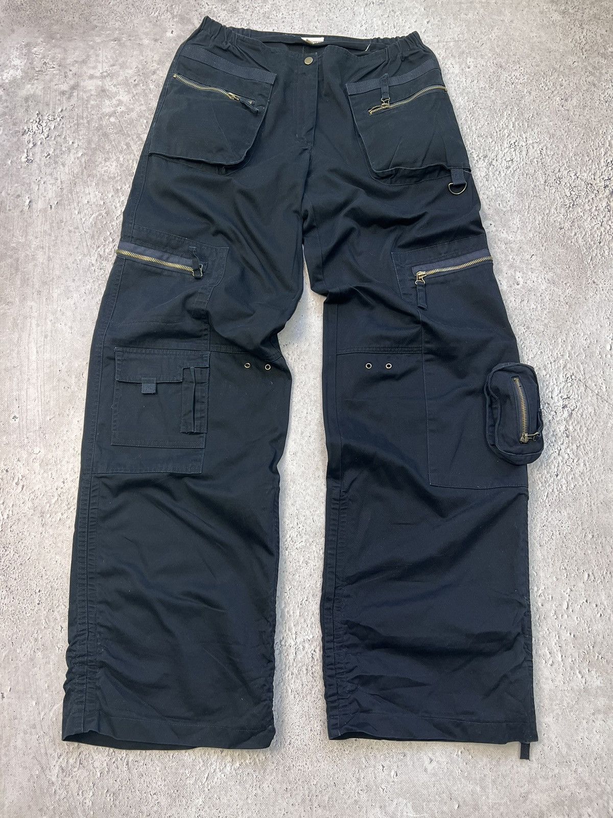 Japanese Brand × Junya Watanabe Y2K Vintage Streetwear black Camo Cargo Baggy Jeans sh Size US 31 - 2 Thumbnail