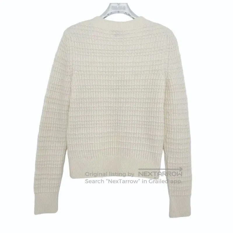 Chanel Chanel Cream Wool Sweater with Floral Embellishments . Size S / US 4 / IT 40 - 2 Thumbnail