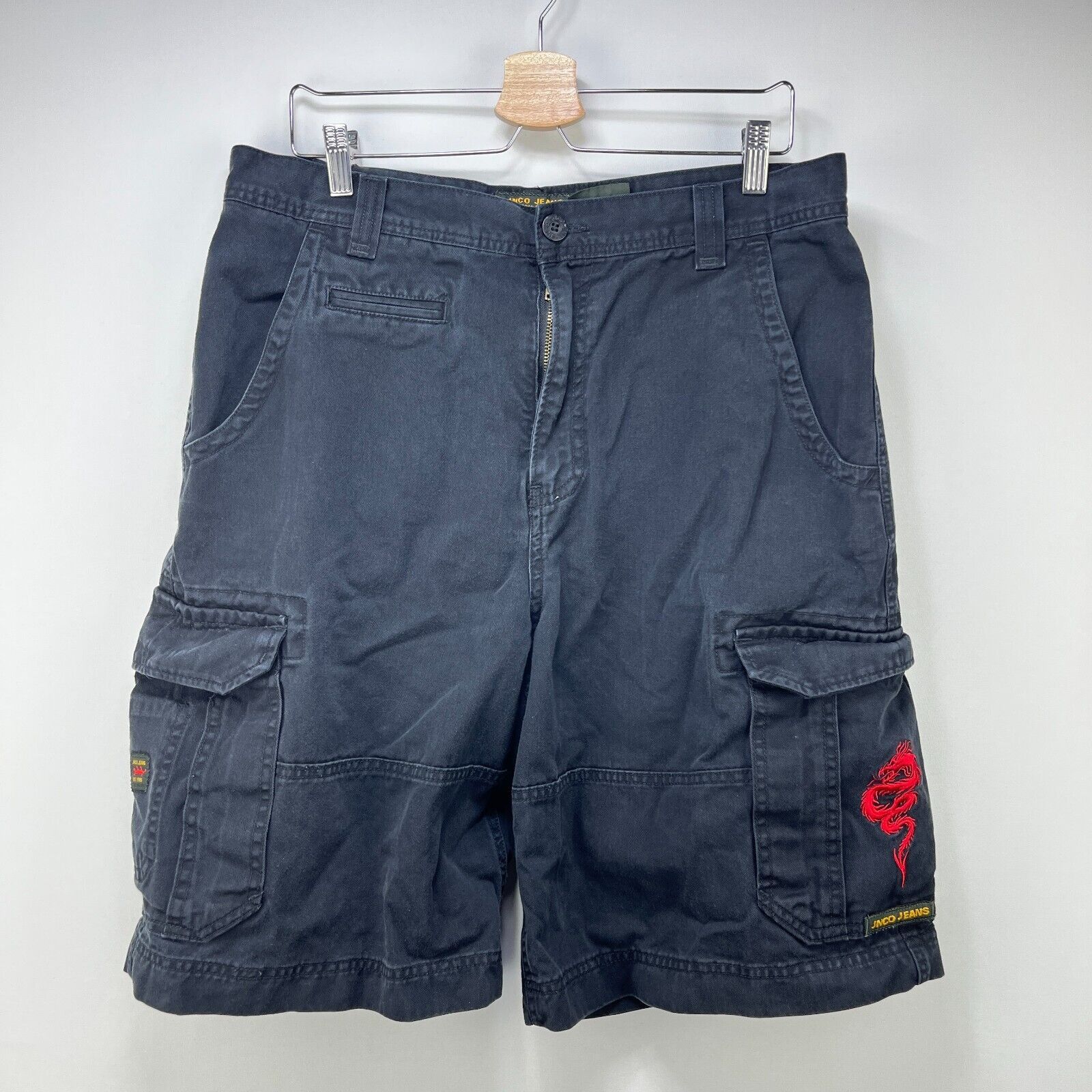JNCO × Vintage Vintage JNCO Shorts Cargo Rare 36 Baggy Wide Leg Embroidered Size US 36 / EU 52 - 1 Thumbnail