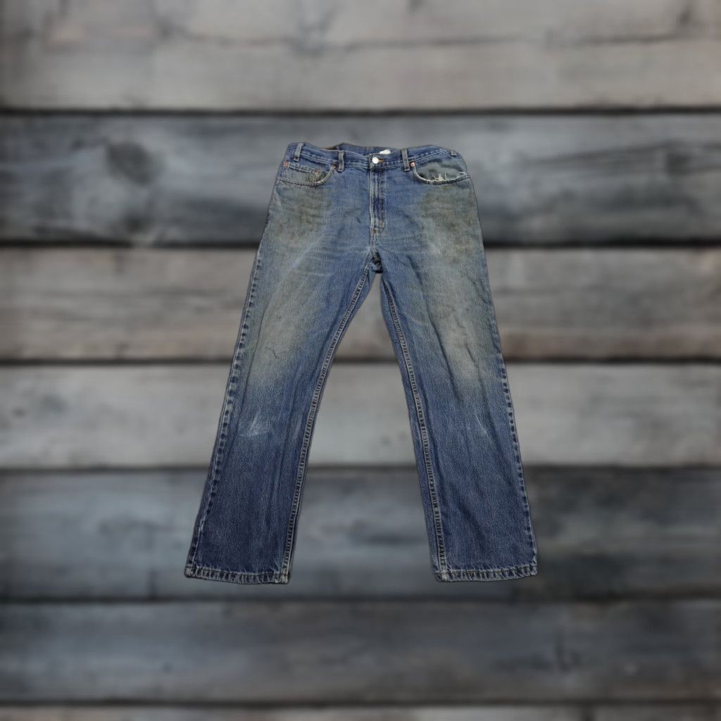 Levi's VINTAGE Levi's 505 Jeans Mens 36x30 Blue Regular Straight Relaxed Dark Grunge Denim 5-Pocket Levi's 505 Model 505 90s Mens Size US 36 / EU 52 - 1 Thumbnail