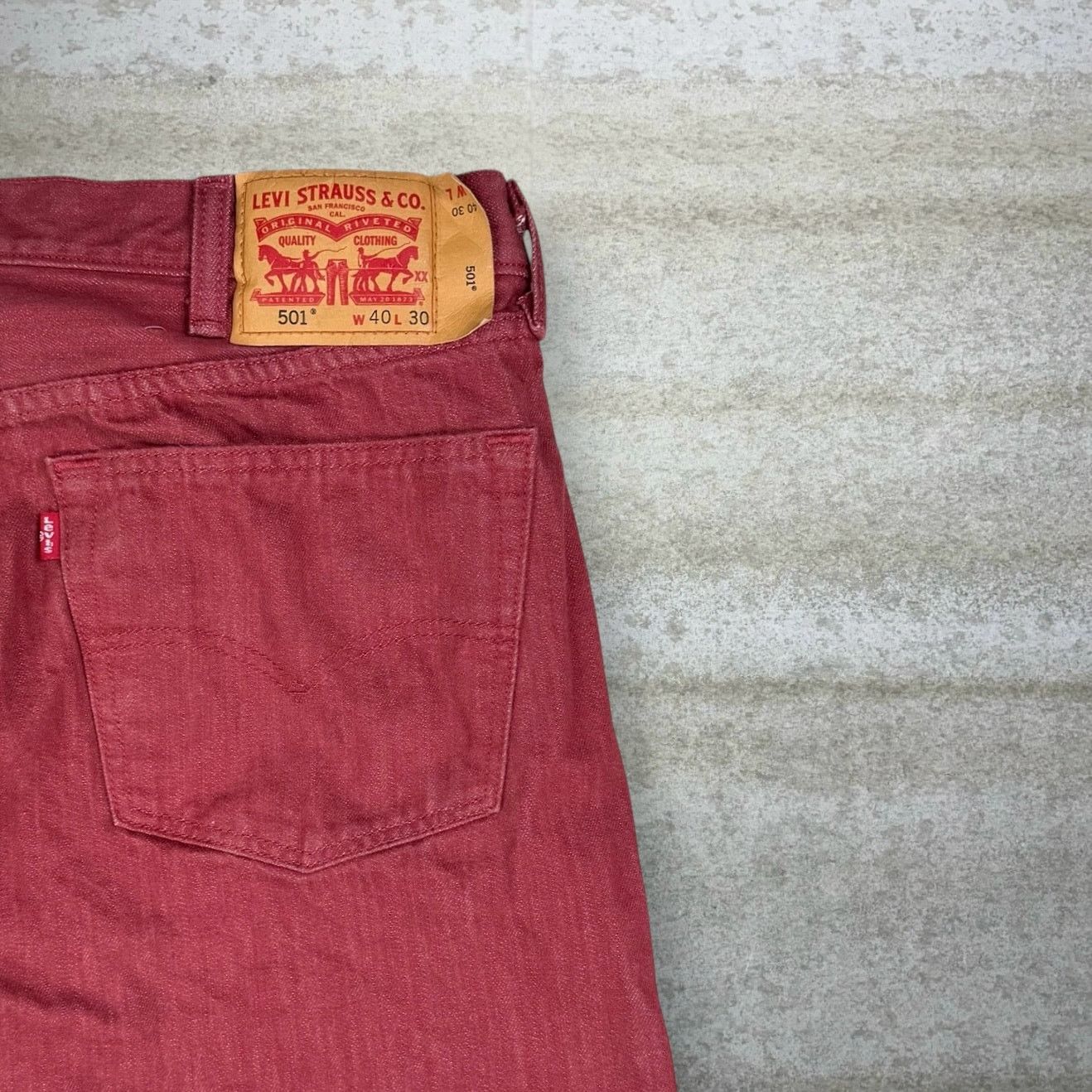 Levi's Vintage Y2K Levis Jeans 501 40x28 Regular Straight Red Wash Size US 40 / EU 56 - 3 Thumbnail