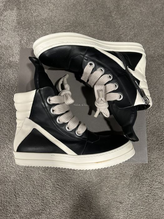 Rick Owens Rick Owens Jumbo Lace Geobasket Black White 44 | Grailed