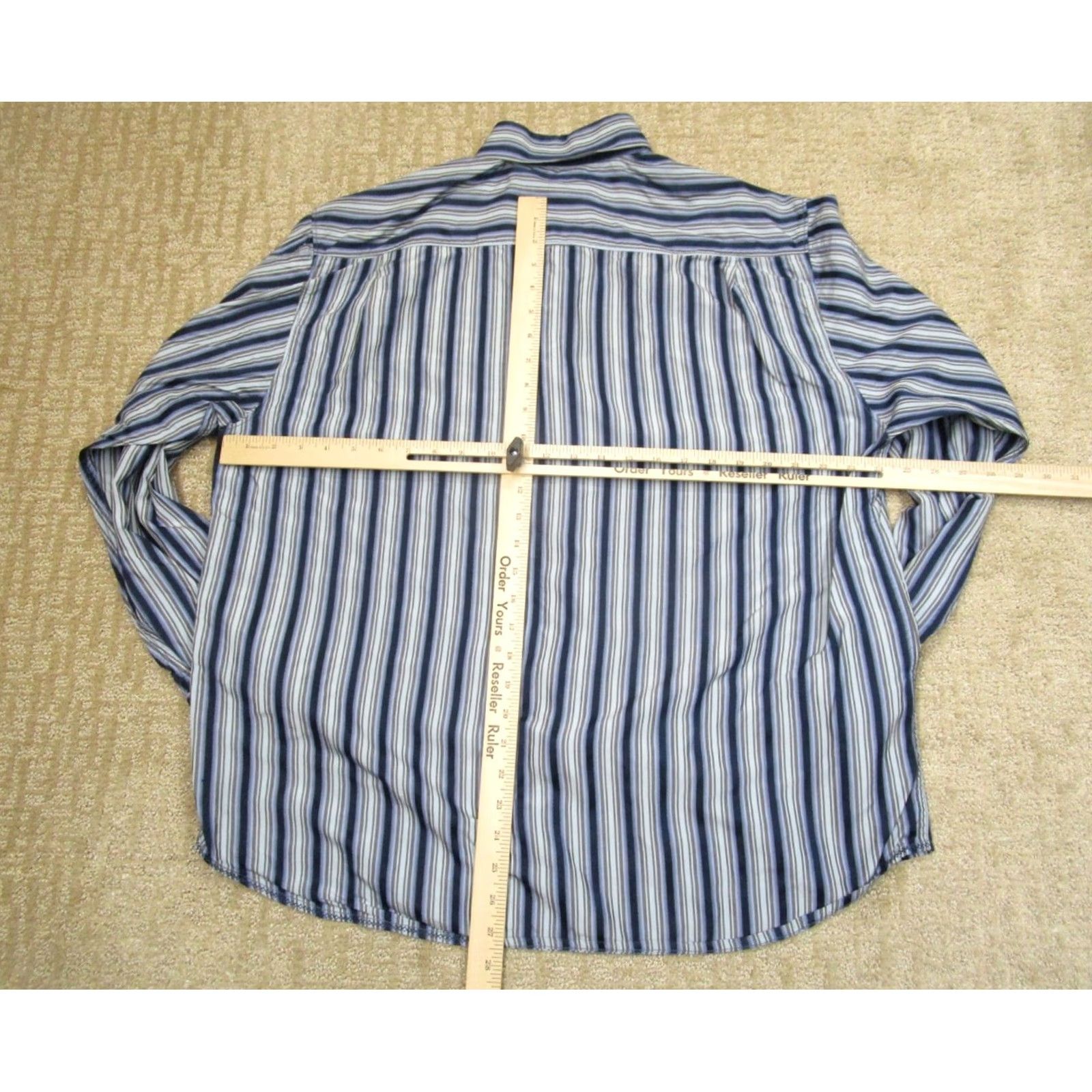 Tommy Bahama Tommy Bahama Shirt Men XL Blue Silk Striped Button-Up Long Sleeve Button-Down Size US XL / EU 56 / 4 - 4 Thumbnail