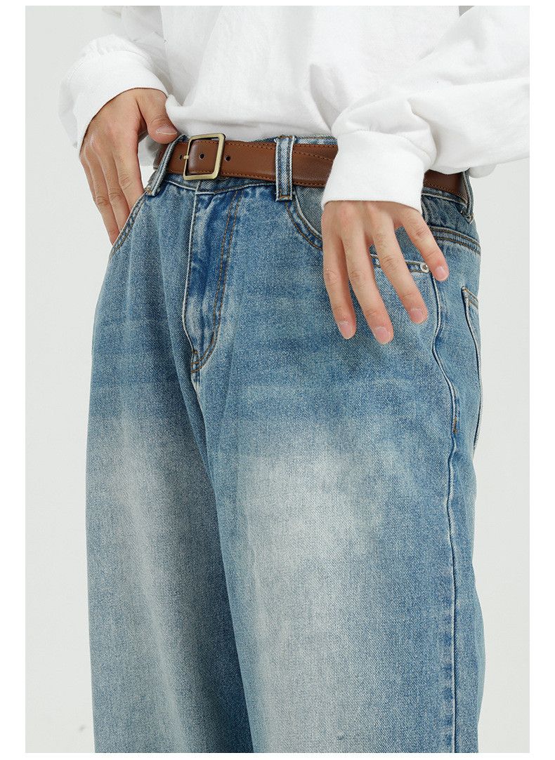 Japanese Brand Japanese retro loose blue straight wide-leg jeans for men Size US 32 / EU 48 - 4 Thumbnail