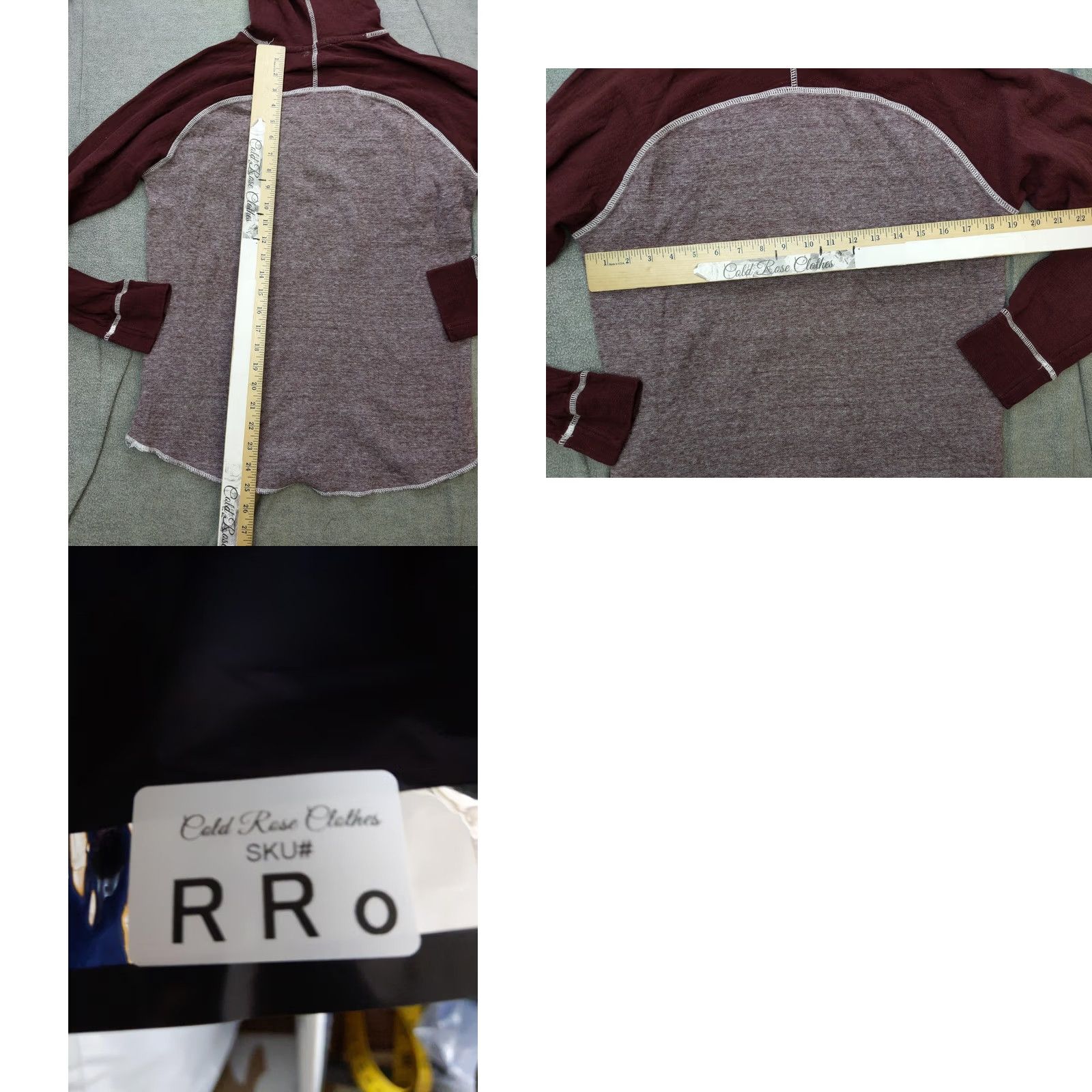 BKE BKE Hoodie Mens Large Red Heather Raglan Long Sleeve Lightweight Pullover B4348 Size US L / EU 52-54 / 3 - 8 Thumbnail