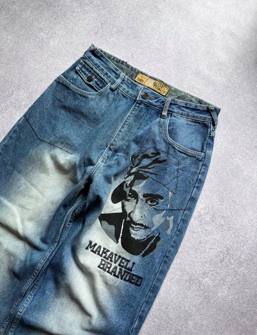 Makaveli Vintage 2PAC Makaveli Baggy Jeans 32x34 Y2K Size US 32 / EU 48 - 2 Thumbnail