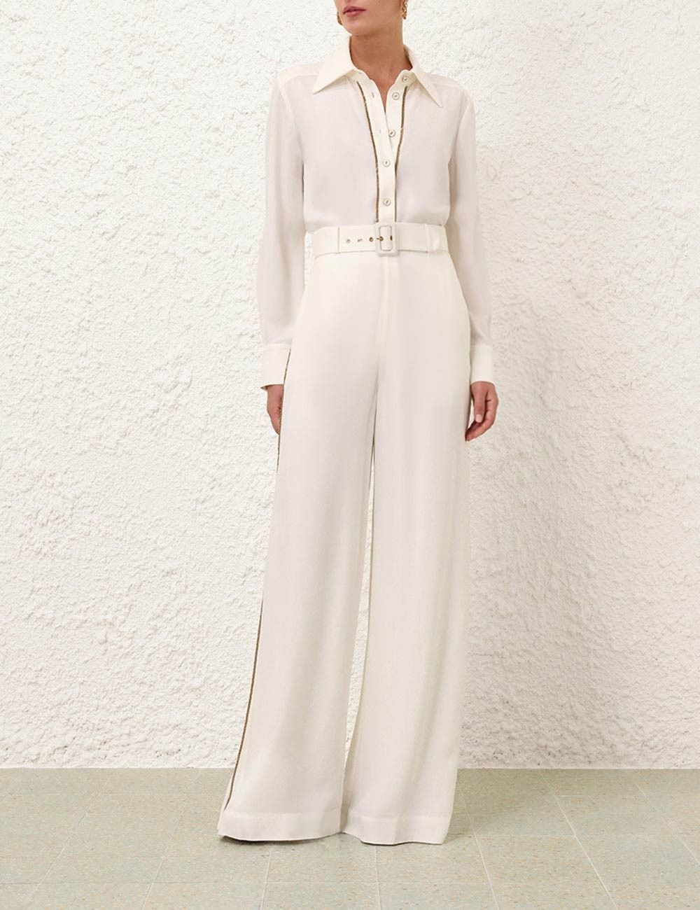 Zimmermann oc11z0825 Belted Chain Pant in Cream Size 28" / US 6 / IT 42 - 2 Thumbnail