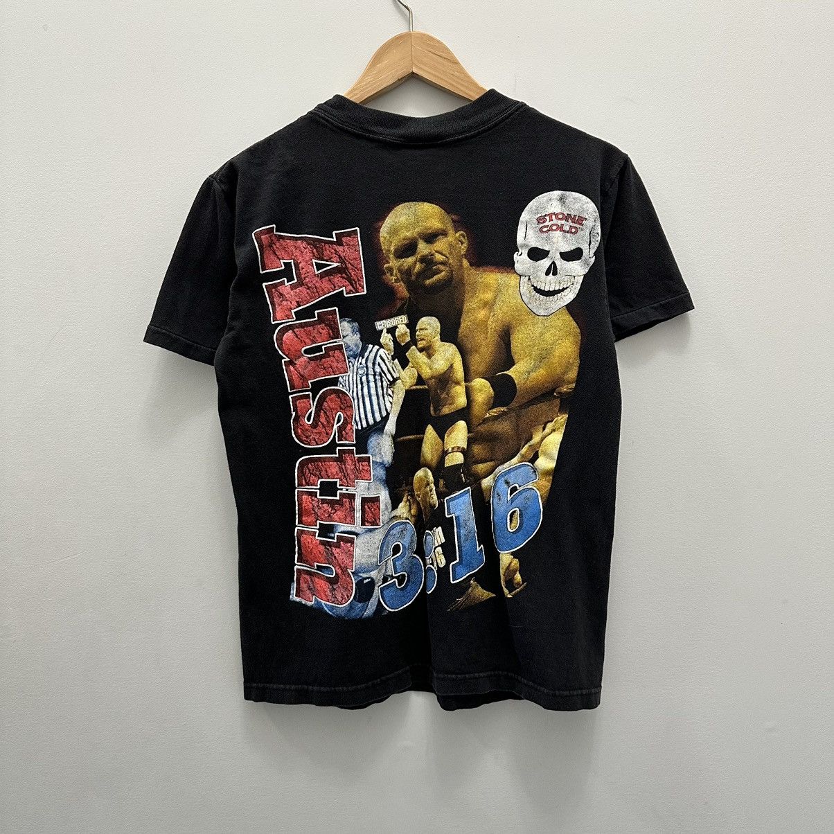 Rap Tees × Vintage × WWF 90s Stone Cold Steve Austin Rap Tee Size US M / EU 48-50 / 2 - 2 Thumbnail