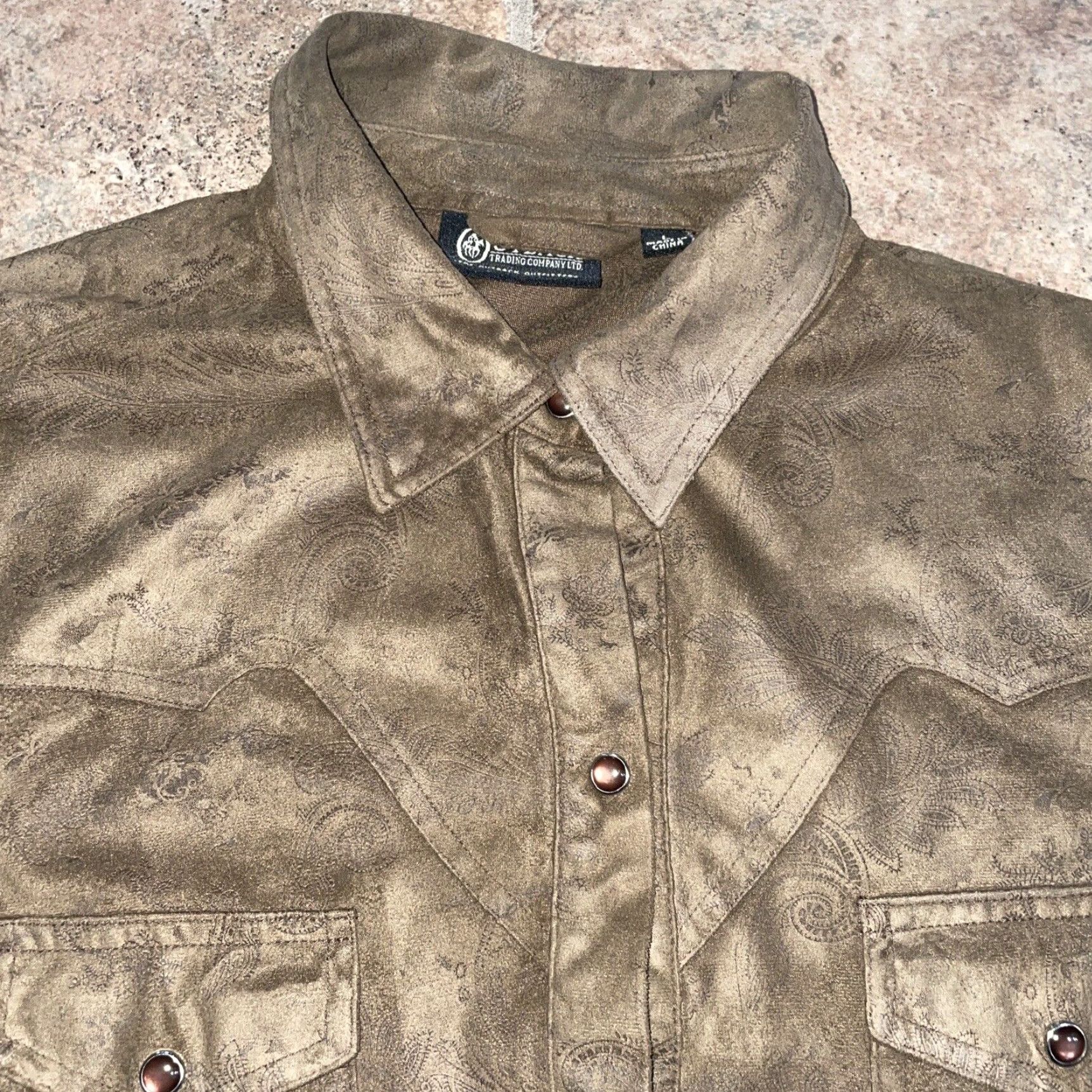 Vintage Outback Trading Company Snap Button Shirt Womens Large Brown Size L / US 10 / IT 46 - 2 Thumbnail
