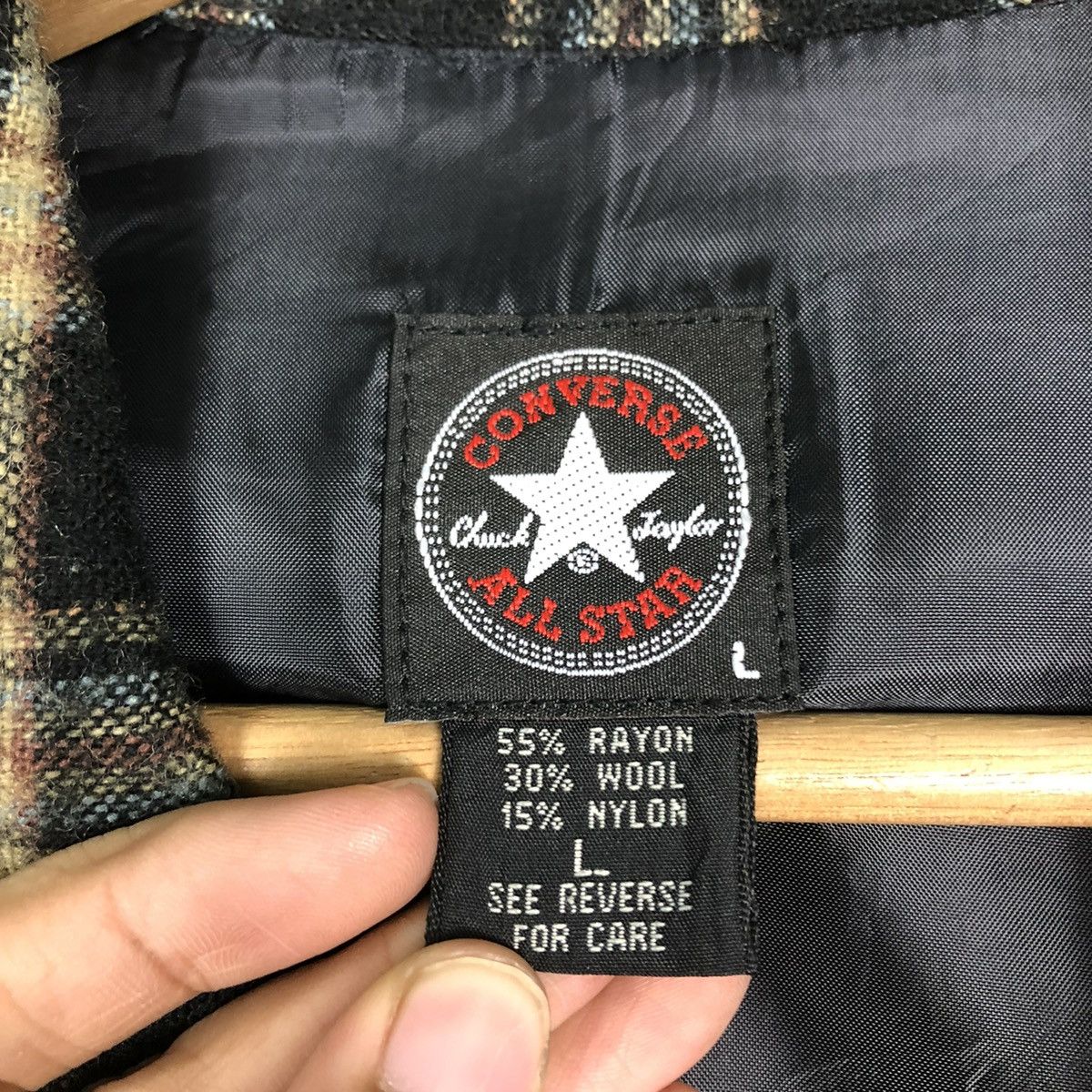 Flannel 🔥VINTAGE ZIPPER FLANNEL JACKET CONVERSE ALL STAR TARTAN Size US L / EU 52-54 / 3 - 18 Thumbnail