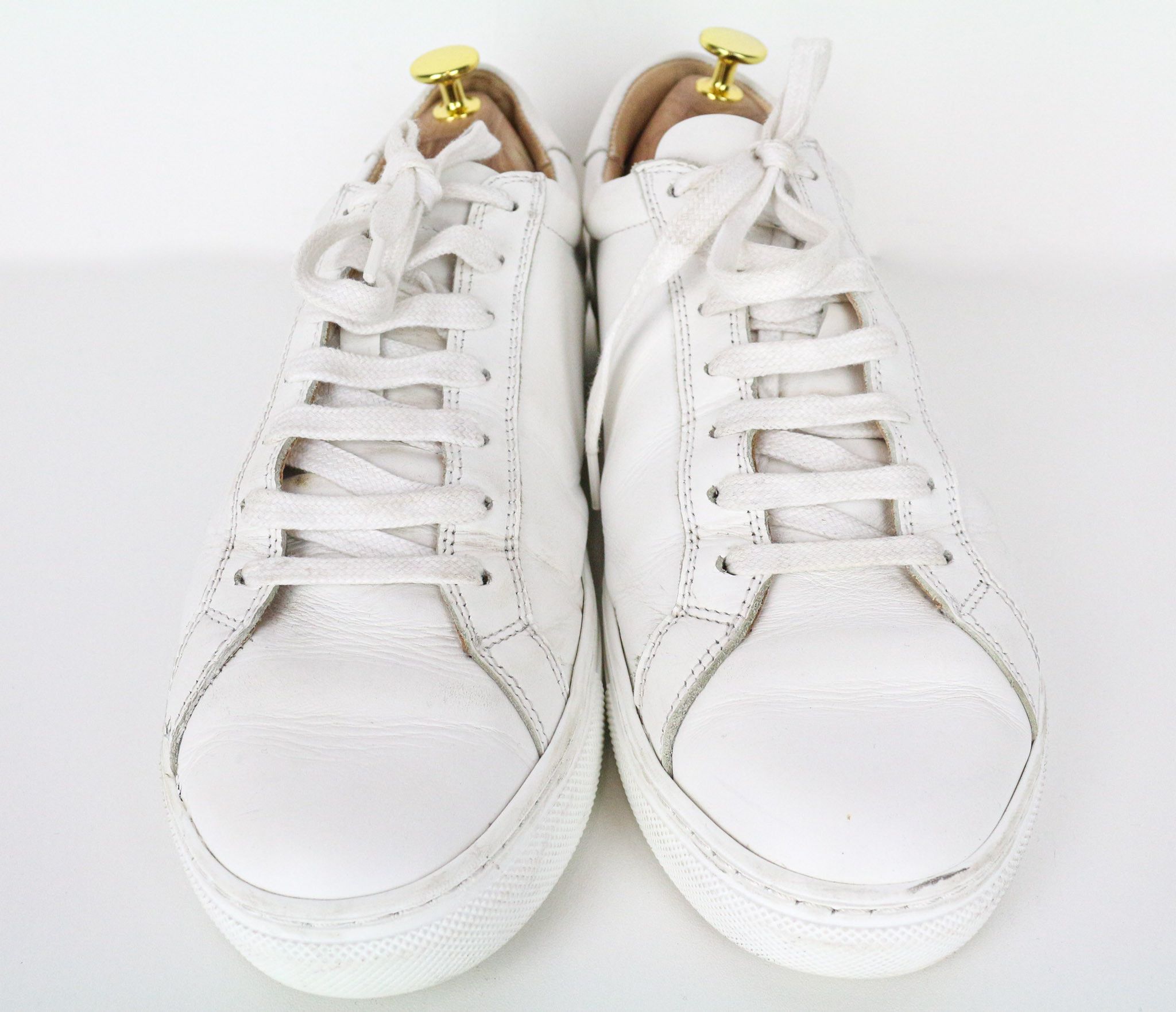 Suitsupply EU42 Solid White Calf Leather Low-Top Sneakers 73517 Size US 9 / EU 42 - 4 Thumbnail