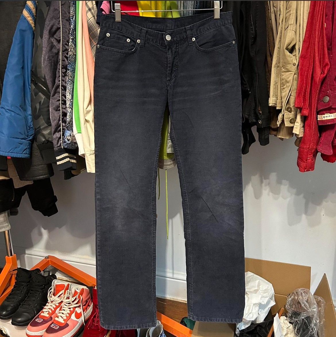 Helmut Lang Helmut Lang Mainline 2004 Navy Bootcut Corduroy Pants Size US 30 / EU 46 - 1 Thumbnail