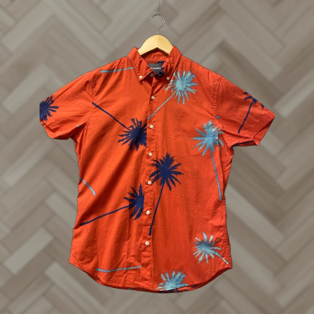 Bonobos Bonobos Button Shirt Mens Cotton Orange Blue Gray Long Sleeve M Slim Fit Size US M / EU 48-50 / 2 - 1 Thumbnail