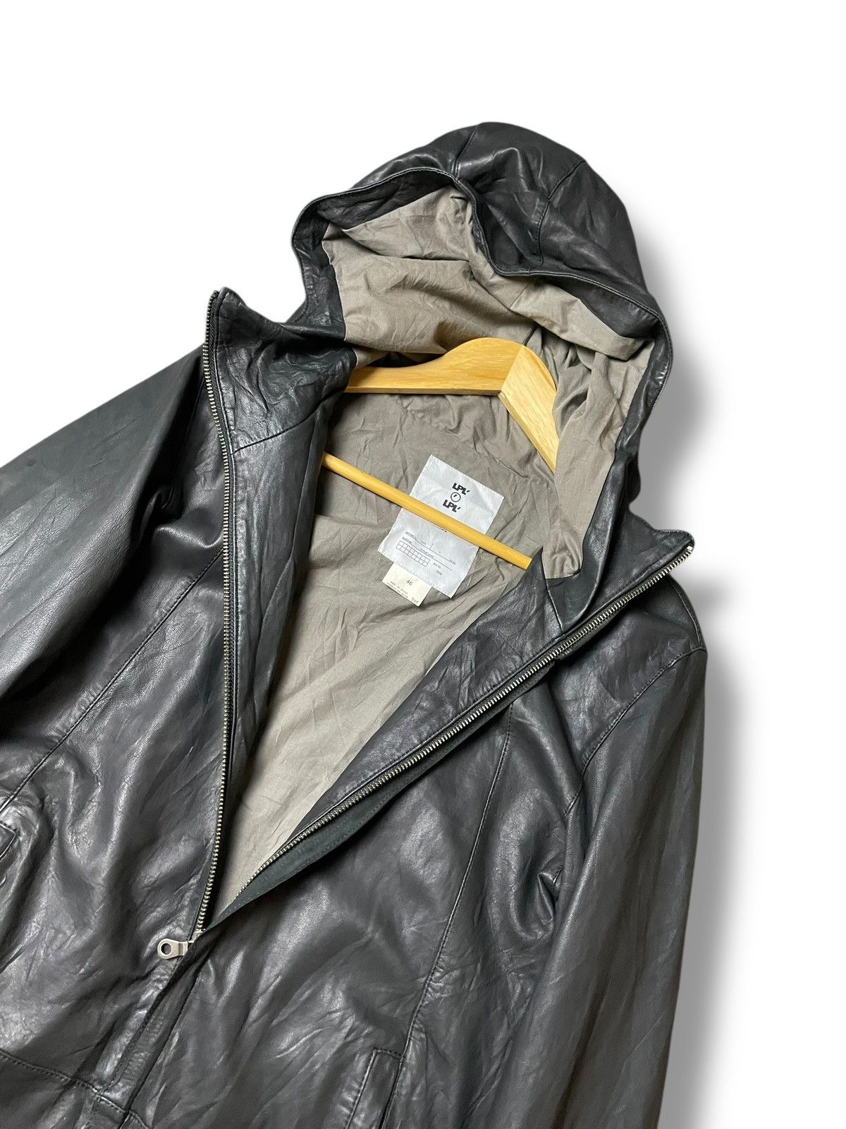 Japanese Brand × Leather × Vintage LPL Japanese Brand Leather Hooded Jacket (108) Size US XXS / EU 40 - 6 Thumbnail