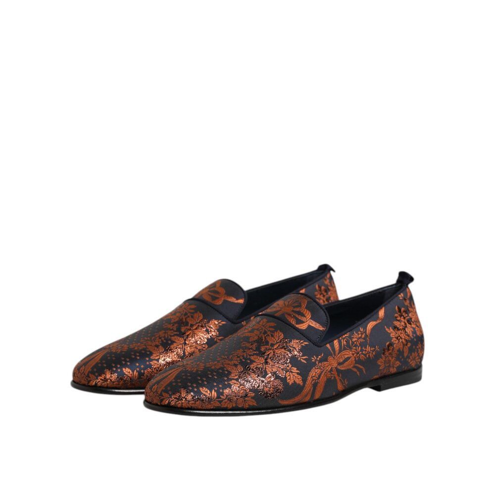Dolce & Gabbana Dolce & Gabbana Black Jacquard Polyester Slip On Loafers Sho Size US 9 / EU 42 - 4 Thumbnail