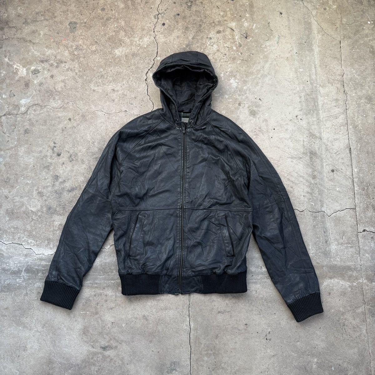 Arvust Avant Garde Hooded Leather Jacket