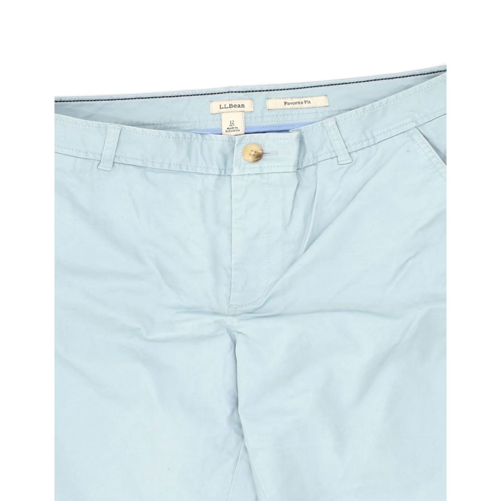 Vintage L.L.BEAN Womens Favorite Fit Slim Chino Trousers Blue US 12 Large W34 L26 Size 36" / US 14 / IT 50 - 3 Thumbnail