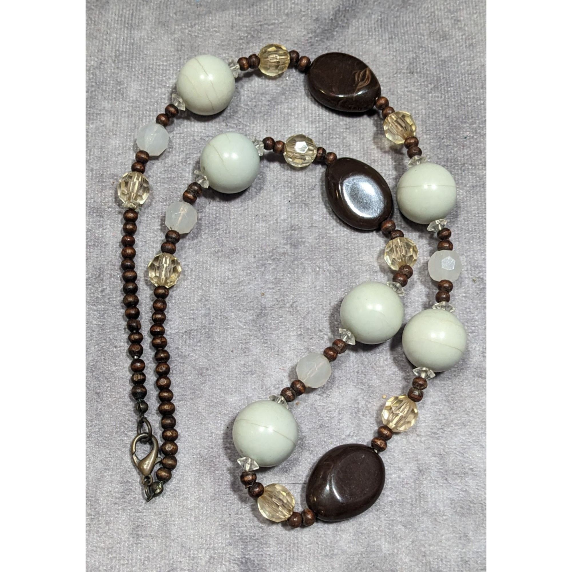 Other Bohemian Neutral Tone Wood And Acrylic Beaded Necklace Size ONE SIZE - 5 Thumbnail