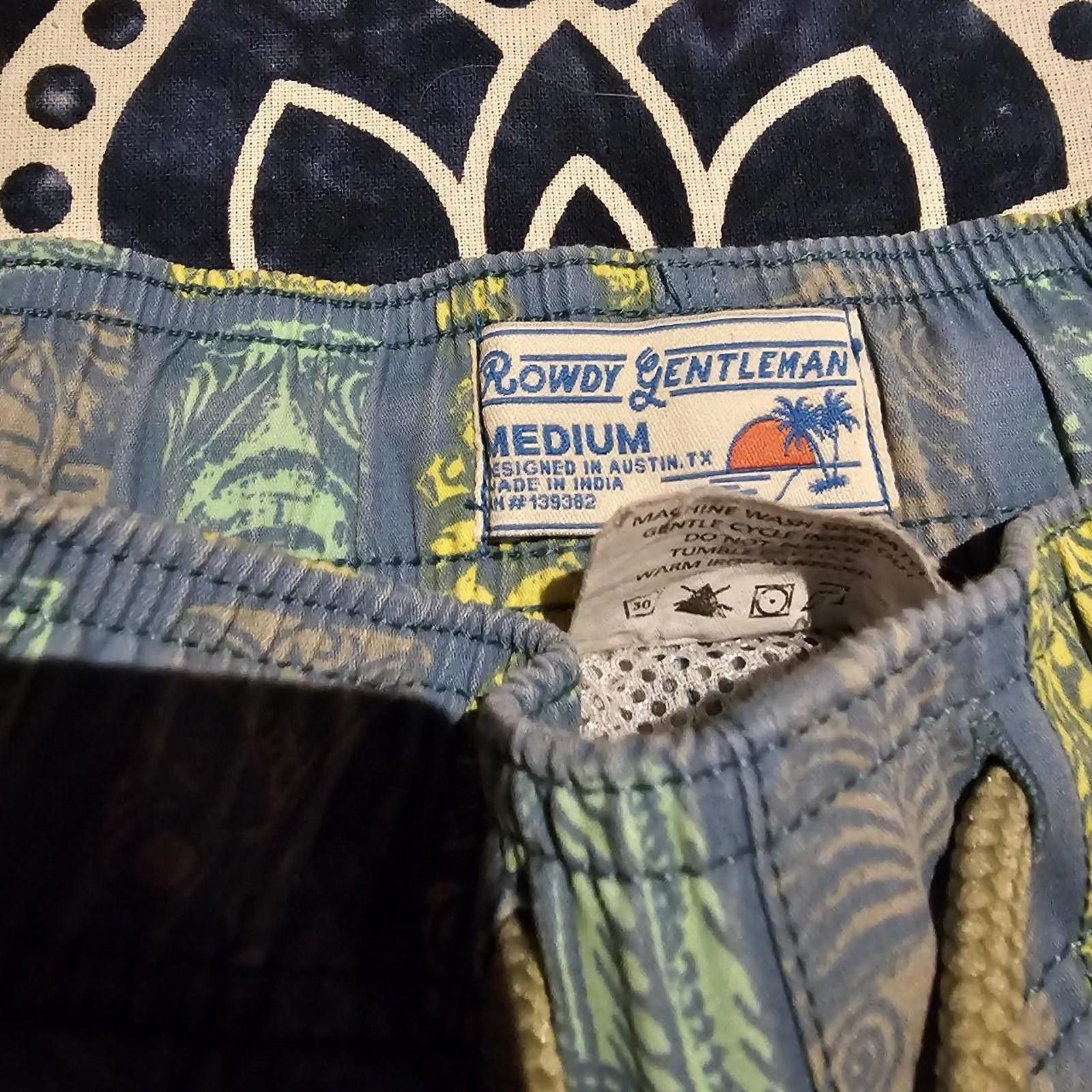 Designer Men's Yellow and Blue Swim trunks by Rowdy Gentleman Size US 32 / EU 48 - 7 Thumbnail