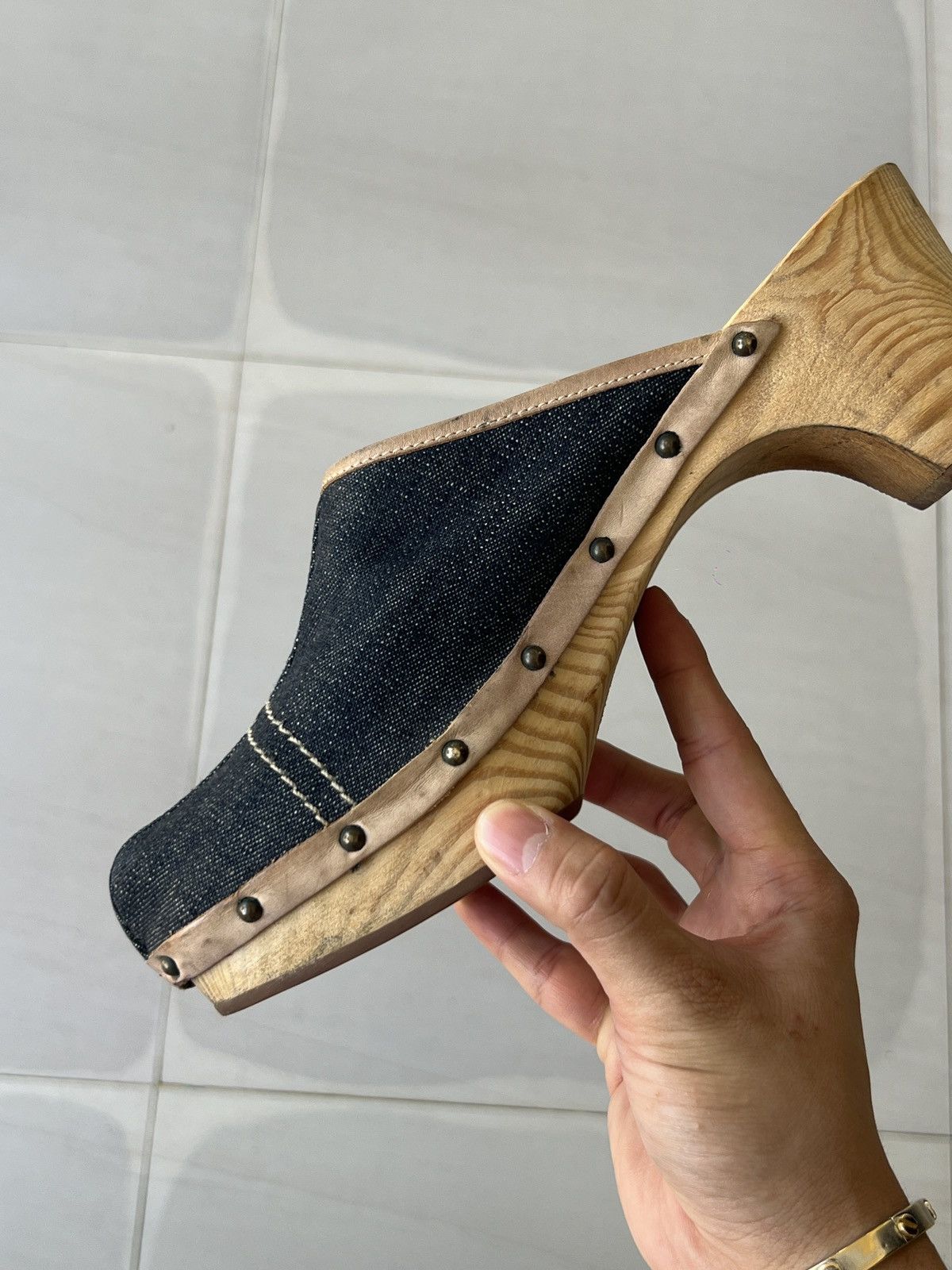 Miu Miu 1990s Miu Miu denim clogs Size US 8 / IT 38 - 14 Thumbnail