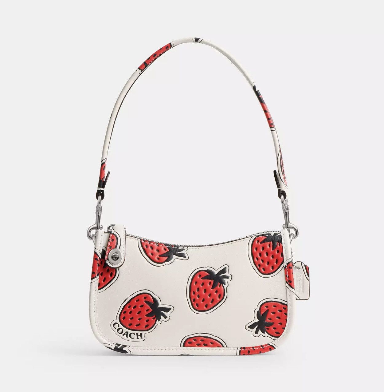 Coach Coach Strawberry Mini Leather Swinger 20 LH/Chalk Size ONE SIZE - 8 Thumbnail