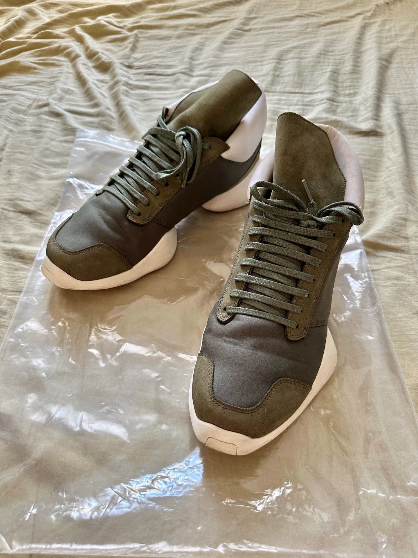Rick Owens Rick Owens x Adidas RO Runner Green Leather Size US 9.5 / EU 42-43 - 2 Thumbnail