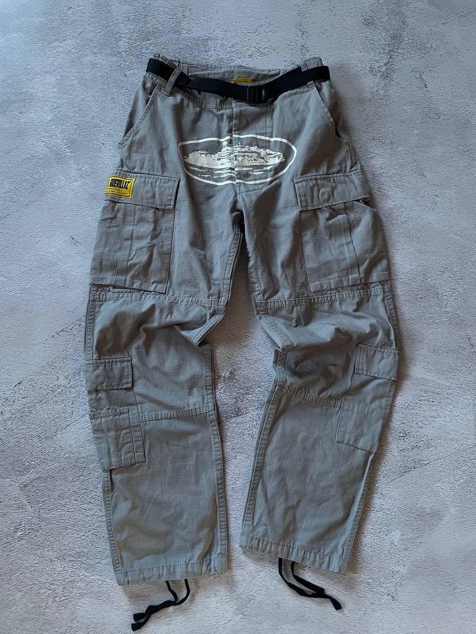 CRTZ Pants Corteiz Cargo Big Logo Grey Gang Size XS/S Rare