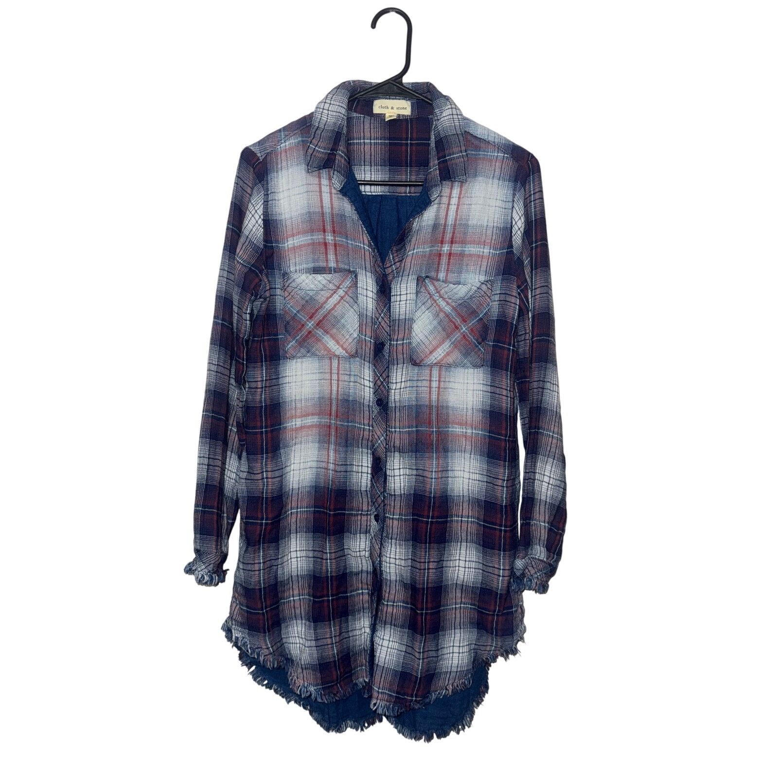 Castaway Clothing Cloth And Stone Frayed Plaid Flannel Shirt - Size Small Size S / US 4 / IT 40 - 3 Thumbnail