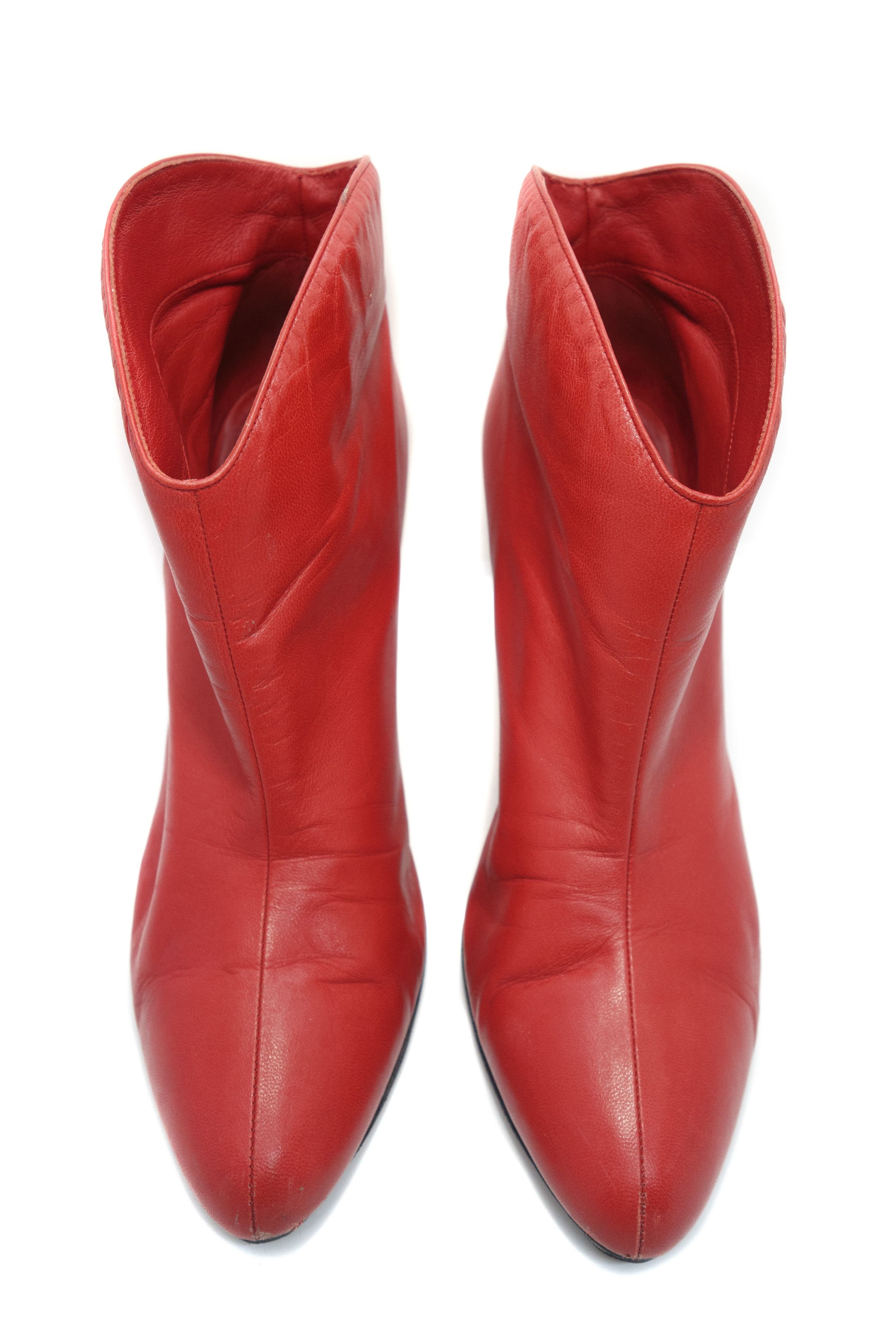 Celine × Hedi Slimane Hedi Slimane Era Red Leather Ankle Boots Size US 9 / IT 39 - 4 Thumbnail