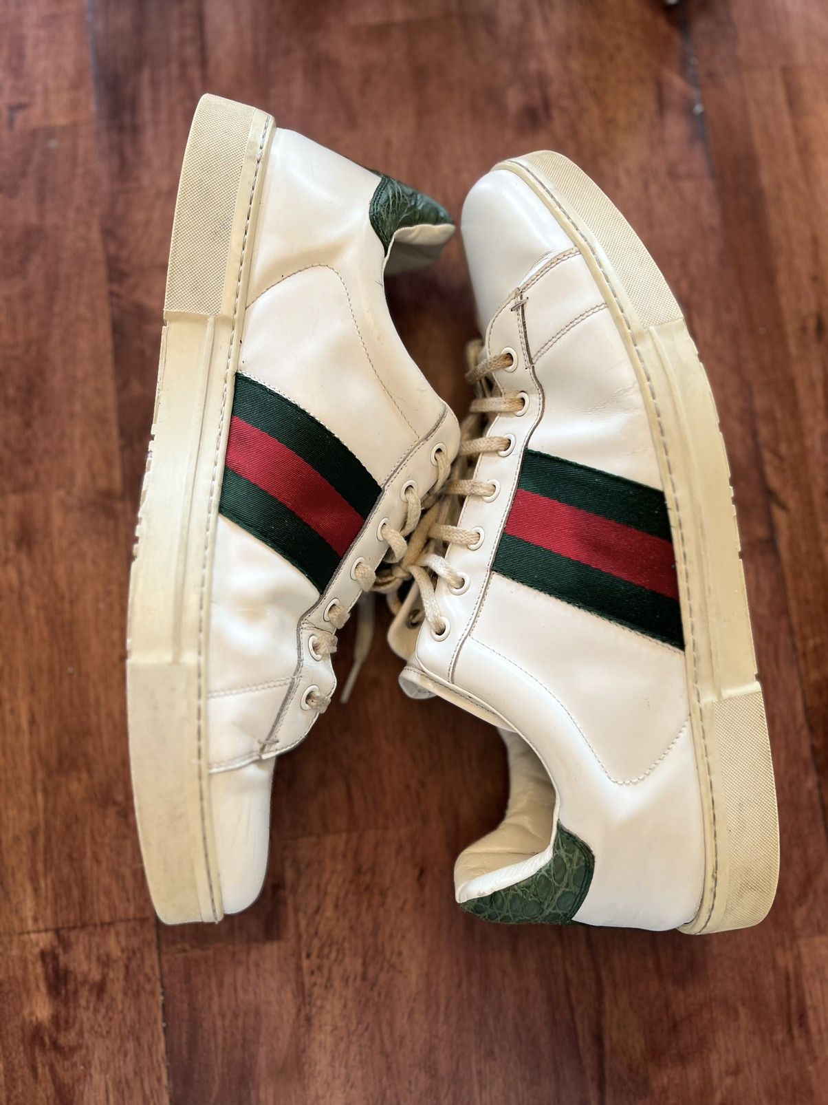 image of 2000’S Gucci Aces Shoes in White, Men's (Size 12.5)