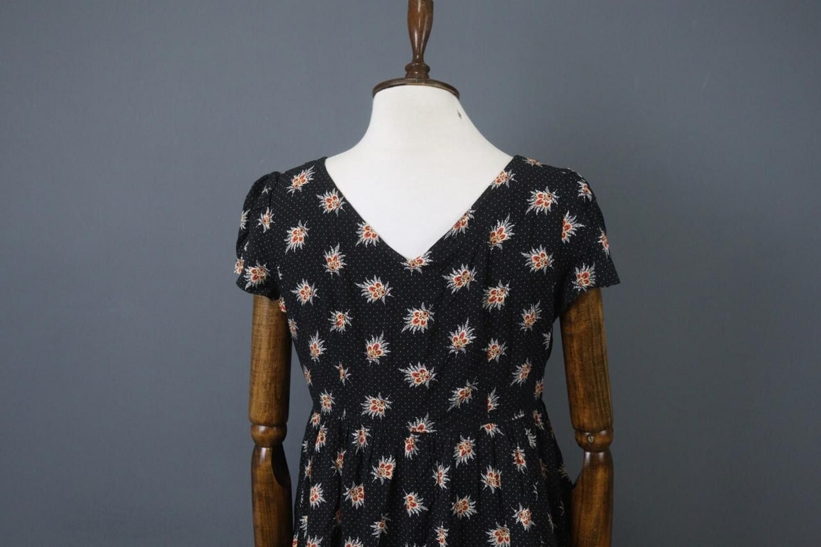 Polo Ralph Lauren Ralph Lauren Black Floral 100%Viscose Sheath Dress Size M Size M / US 6-8 / IT 42-44 - 8 Thumbnail