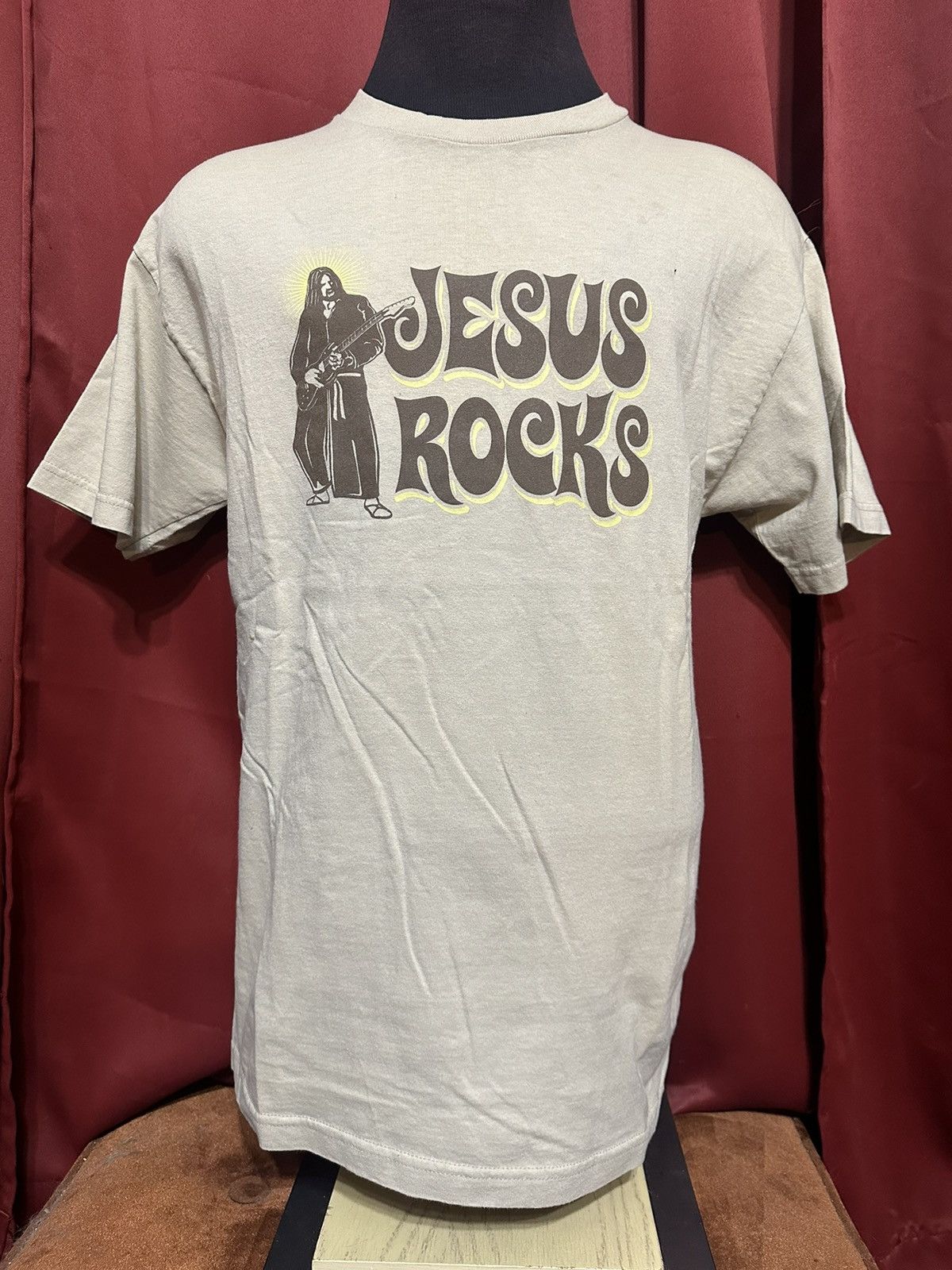 Vintage Vintage Jesus Rocks Shirt 90’s Guitar Jesus Streetwear Grail Size US L / EU 52-54 / 3 - 1 Thumbnail