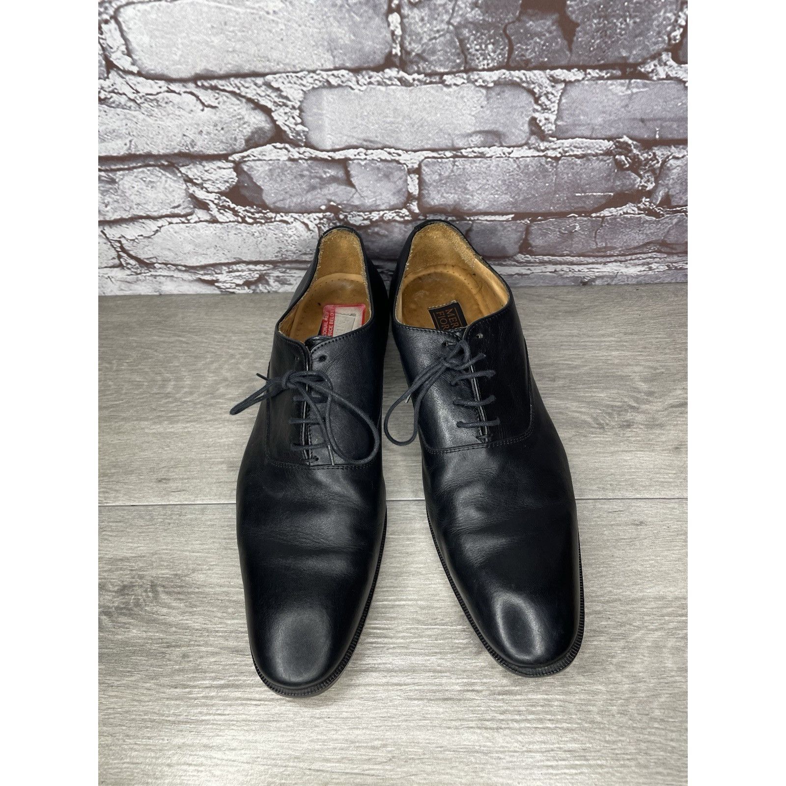 Mercanti Fiorentini Mercanti Fiorentini Black Leather Derby Lace Up Dress Shoes Size US 10 / EU 43 - 12 Thumbnail