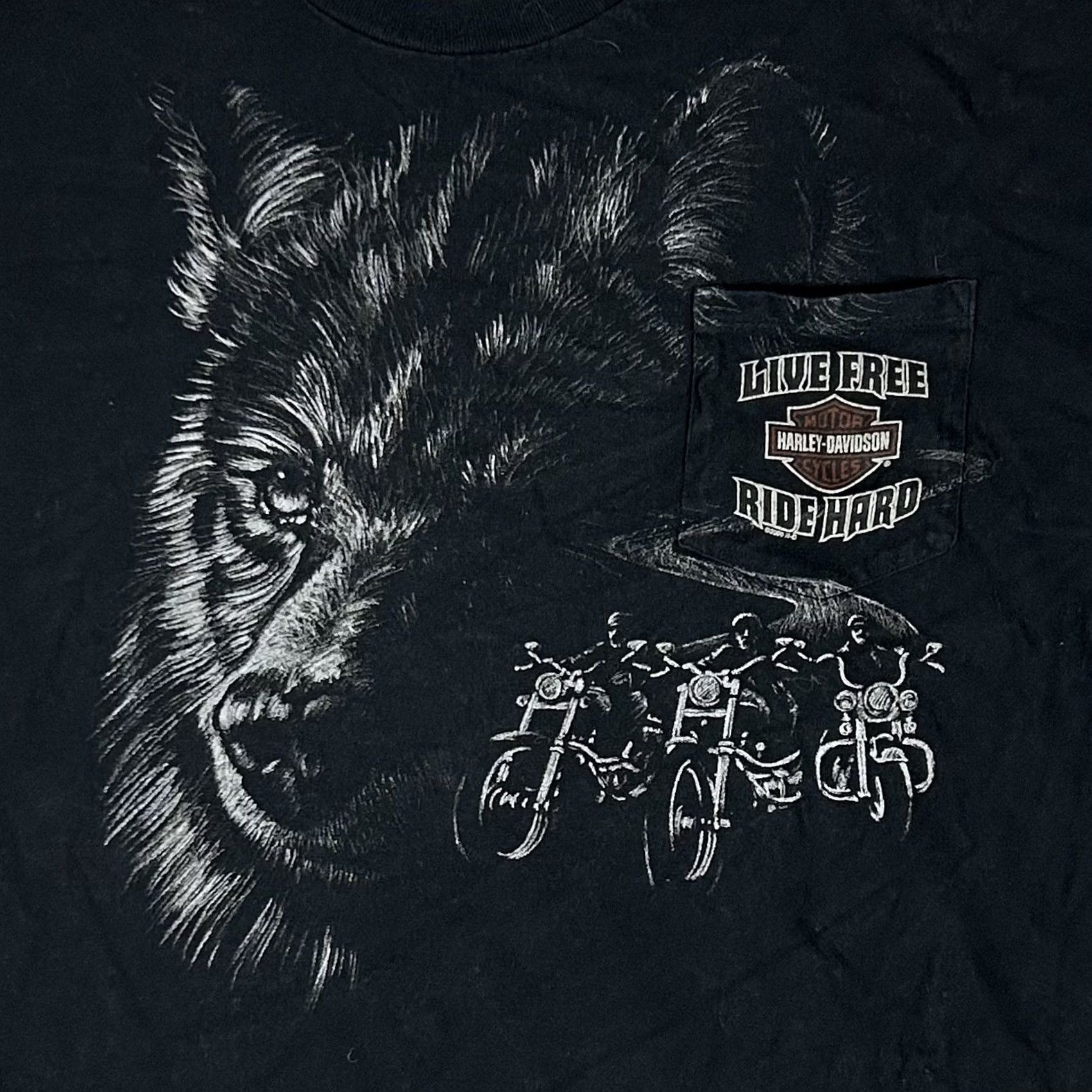 Harley Davidson Harley-Davidson Live Free Ride Hard T-Shirt Mens 3XL Short Sleeve Black Crew Neck Graphic Print 2008 Harley Davidson Size US XXL / EU 58 / 5 - 2 Thumbnail
