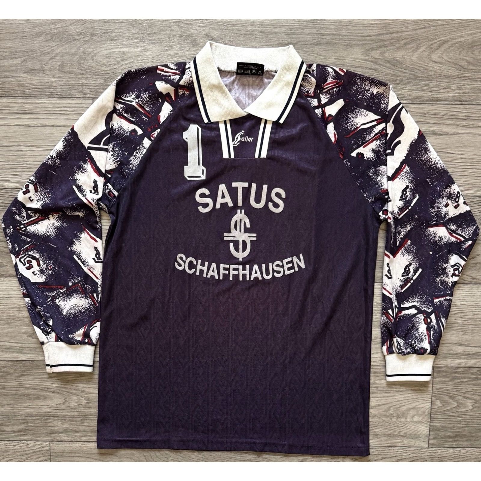 IWC Schaffhausen Saller Jersey Long Sleeve Size L Purple Sports Mens 1990s Satus Schaffhausen Gymnastics Club Size US L / EU 52-54 / 3 - 4 Thumbnail