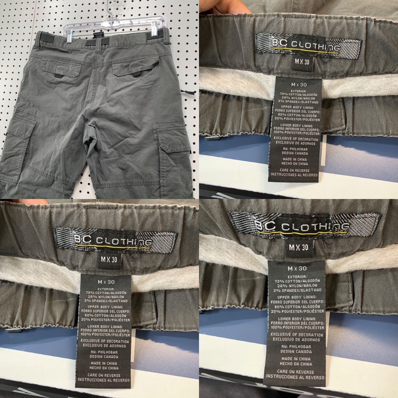 Vintage VINTAGE BC Clothing Cargo Pants Men M 34x27 Gray Cargo Pants Mens 34x27 Skateboard Baggy 90s 2000s Mens Size US 31 - 9 Thumbnail