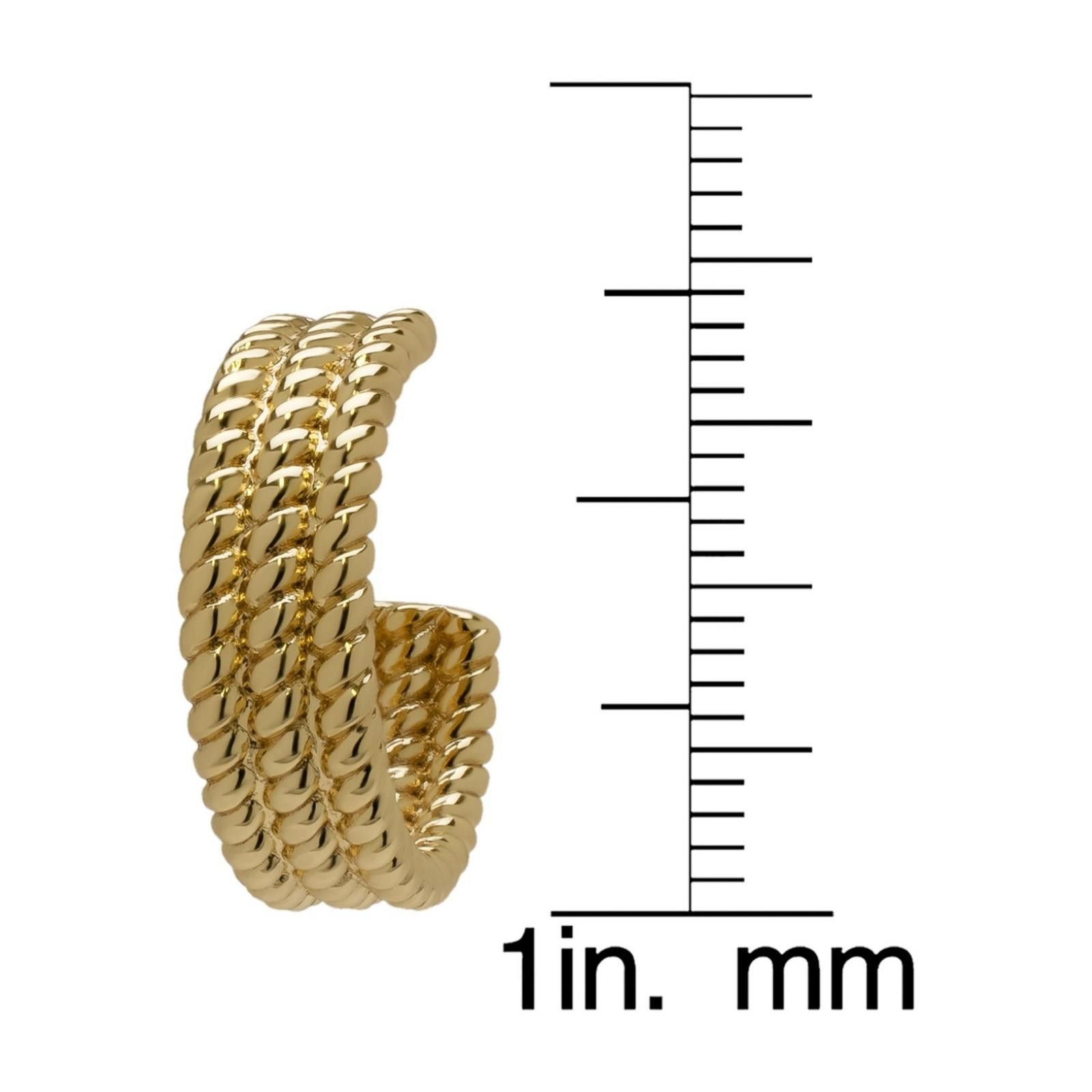 Macys 14K Gold Plated Twisted Rope Hoop Earrings Size ONE SIZE - 4 Thumbnail