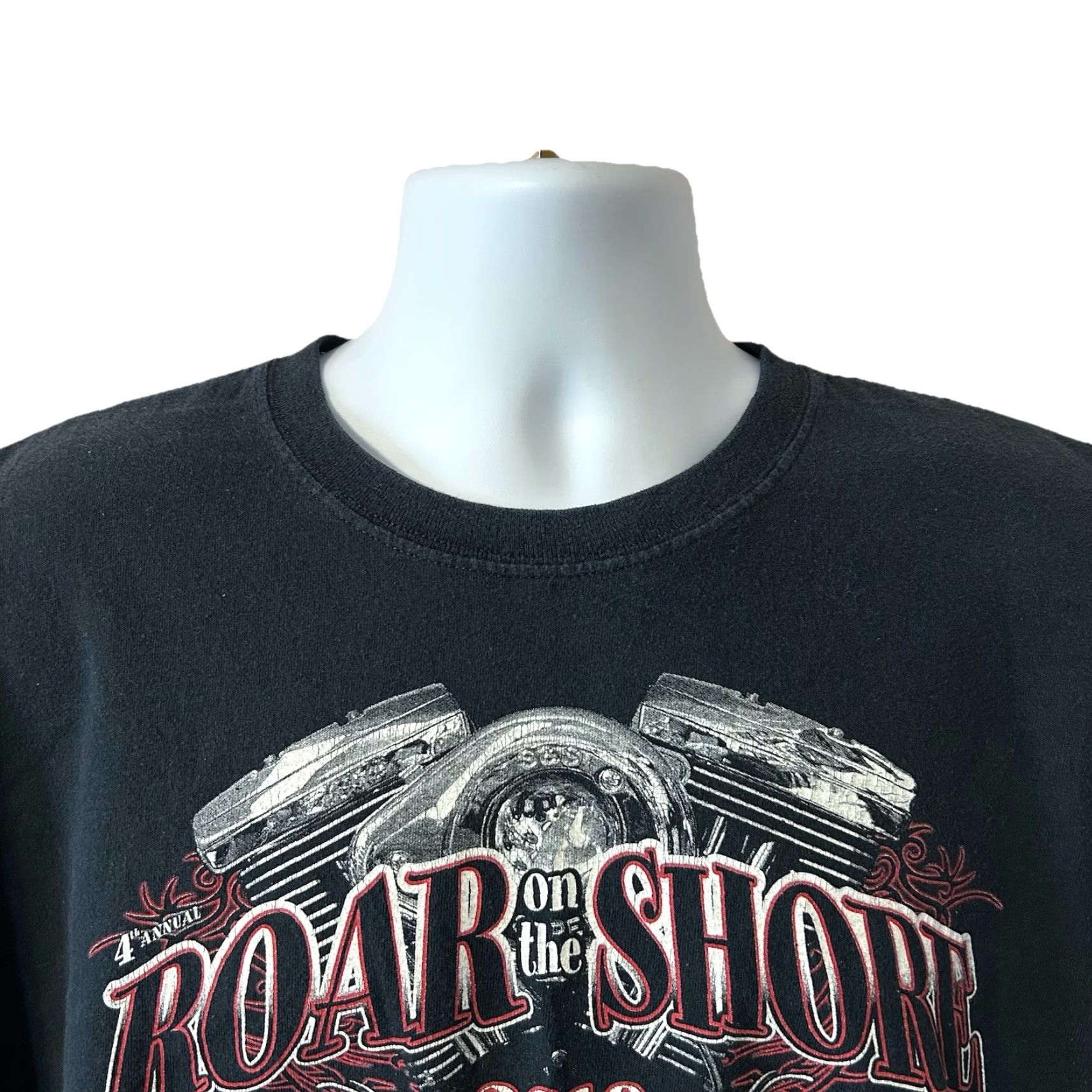 Gildan VINTAGE Roar On The Shore Motorcycle Rally 2010 Shirt Men 2XL Black Graphic Tee Harley Biker Gildan Ultra Cotton Size US XXL / EU 58 / 5 - 7 Thumbnail
