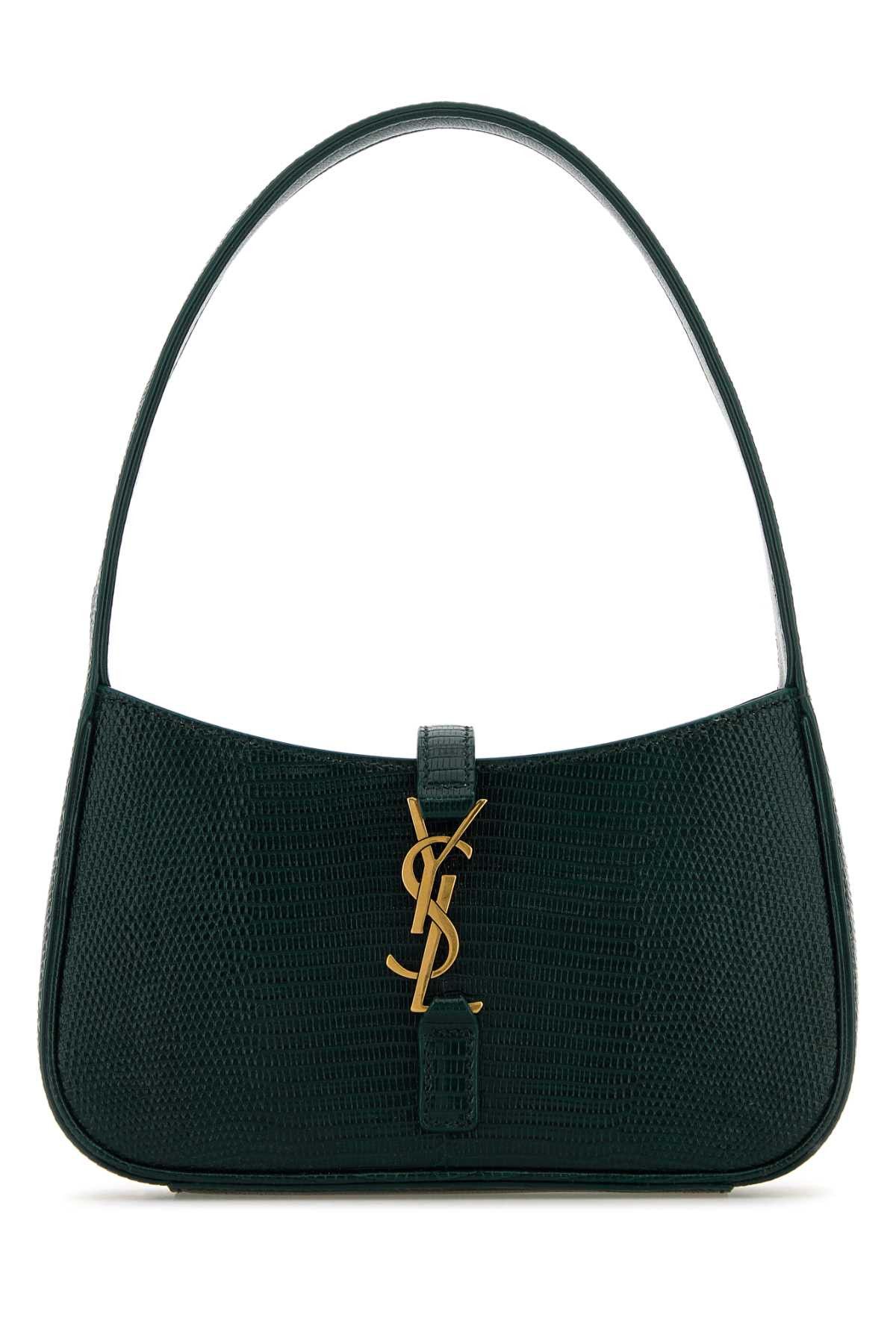 Saint Laurent Paris Bottle Green Leather Mini Le 5 Ã 7 Handbag Size ONE SIZE - 1 Thumbnail