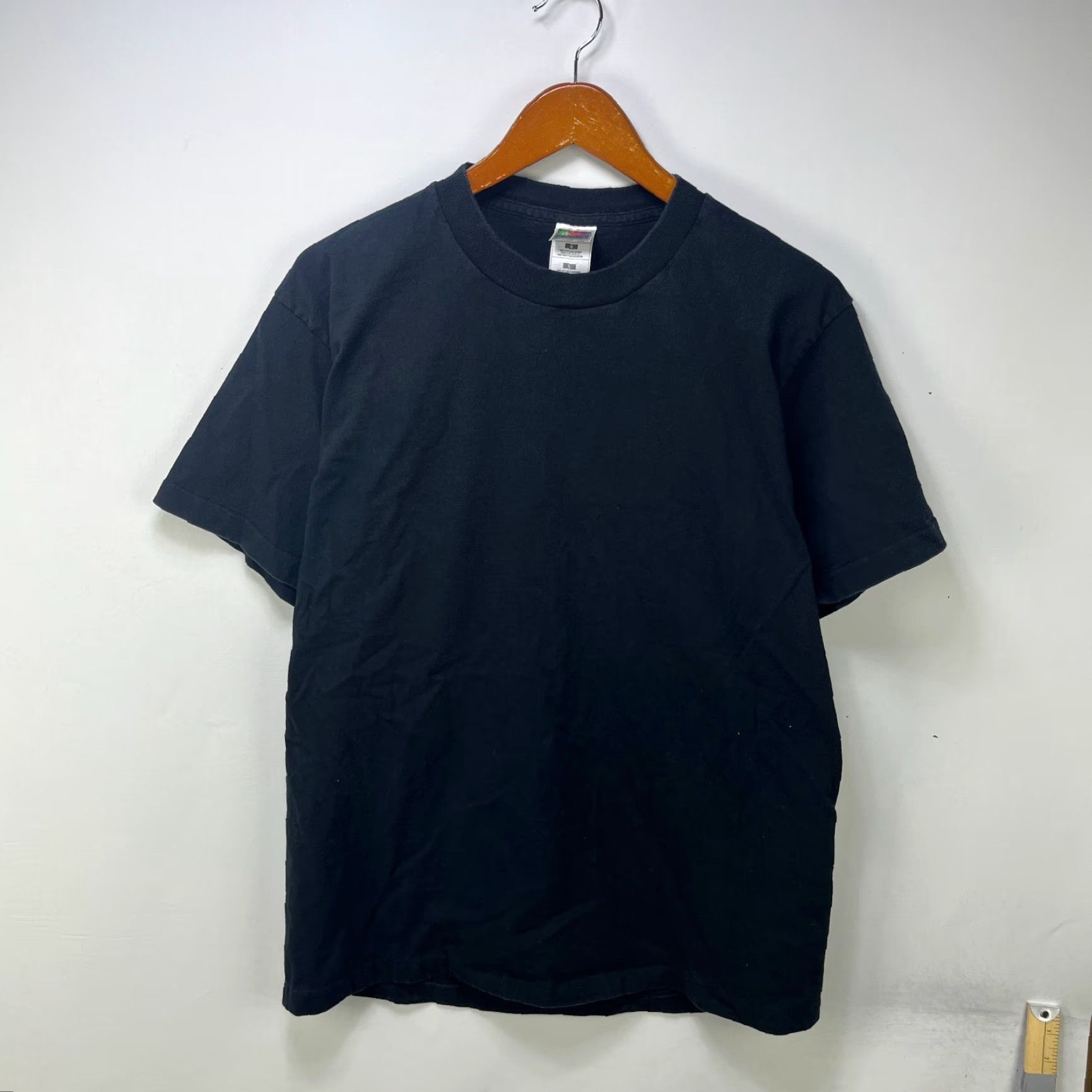 Fruit Of The Loom Vintage Fruit of the Loom Shirt L Black 90s Stitch Crew Neck Cotton Short Sleeve Men Size US L / EU 52-54 / 3 - 2 Thumbnail