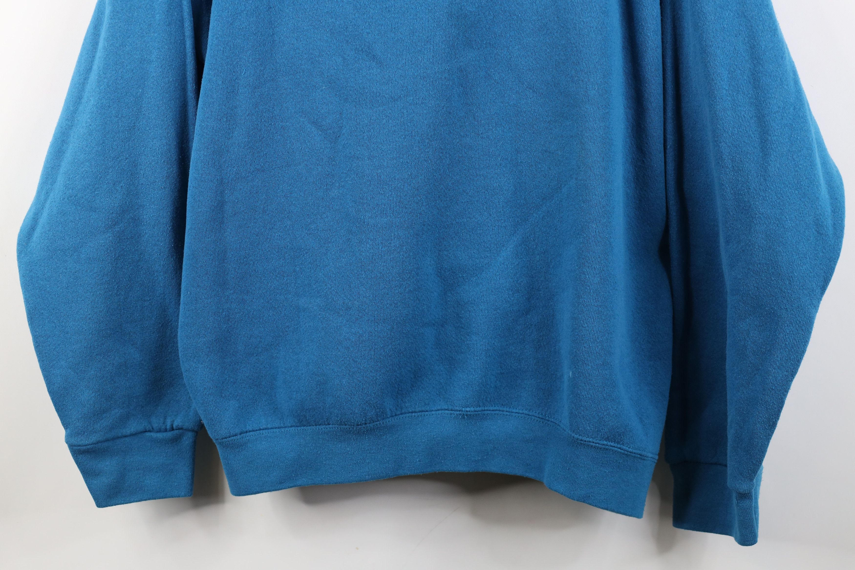 Vintage Vintage 90s Streetwear Blank Crewneck Sweatshirt Blue Size US XL / EU 56 / 4 - 3 Thumbnail
