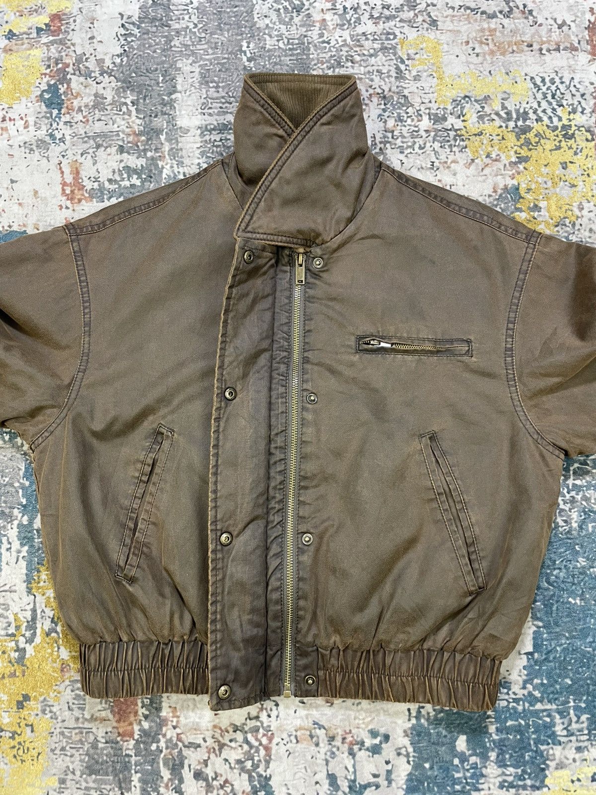 Zara ZARA Corduroy Collar Waxed Bomber Jacket Size XS / US 0-2 / IT 36-38 - 2 Thumbnail