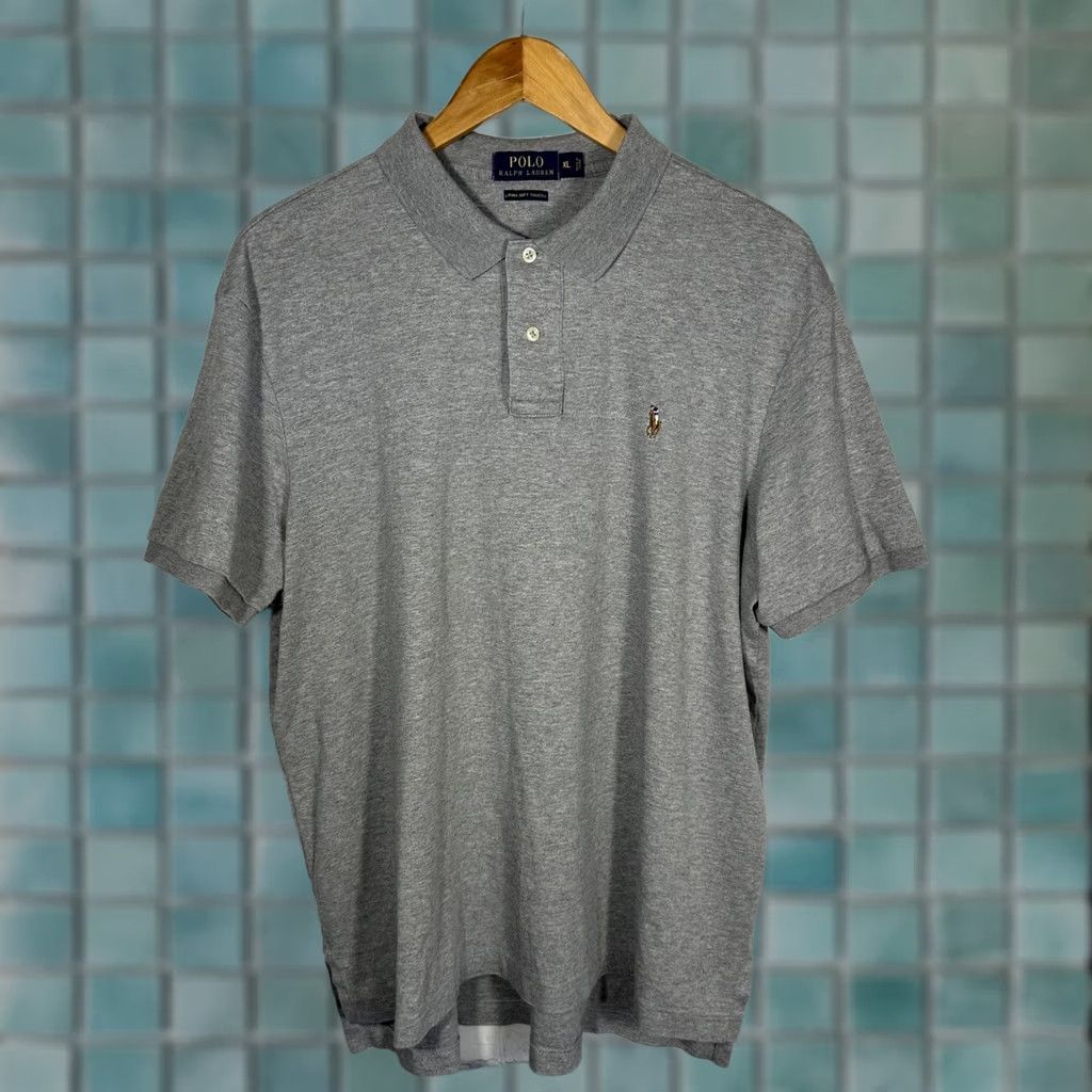 Polo Ralph Lauren Polo Ralph Lauren Polo Shirt Men XL Gray Pima Soft Touch Cotton Short Sleeve Embroidered Logo 2-Button Collared Casual Shirt Size US XL / EU 56 / 4 - 1 Thumbnail
