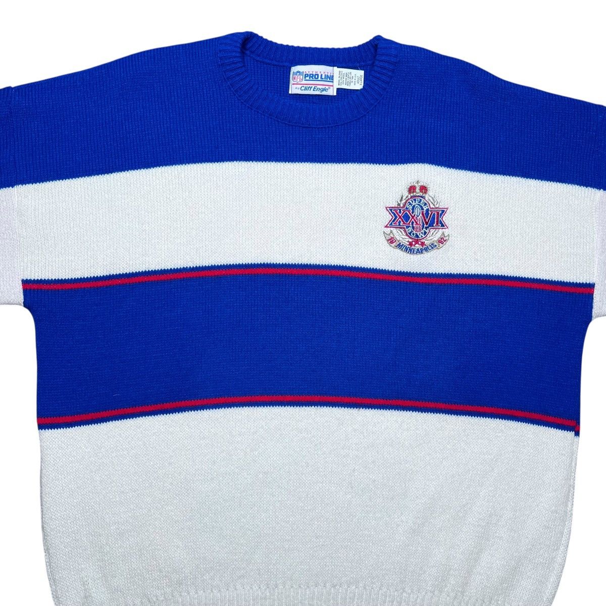 NFL Vtg 1992 NFL Minneapolis Super Bowl XXVI Cliff Engle Sweater Size US XL / EU 56 / 4 - 4 Thumbnail
