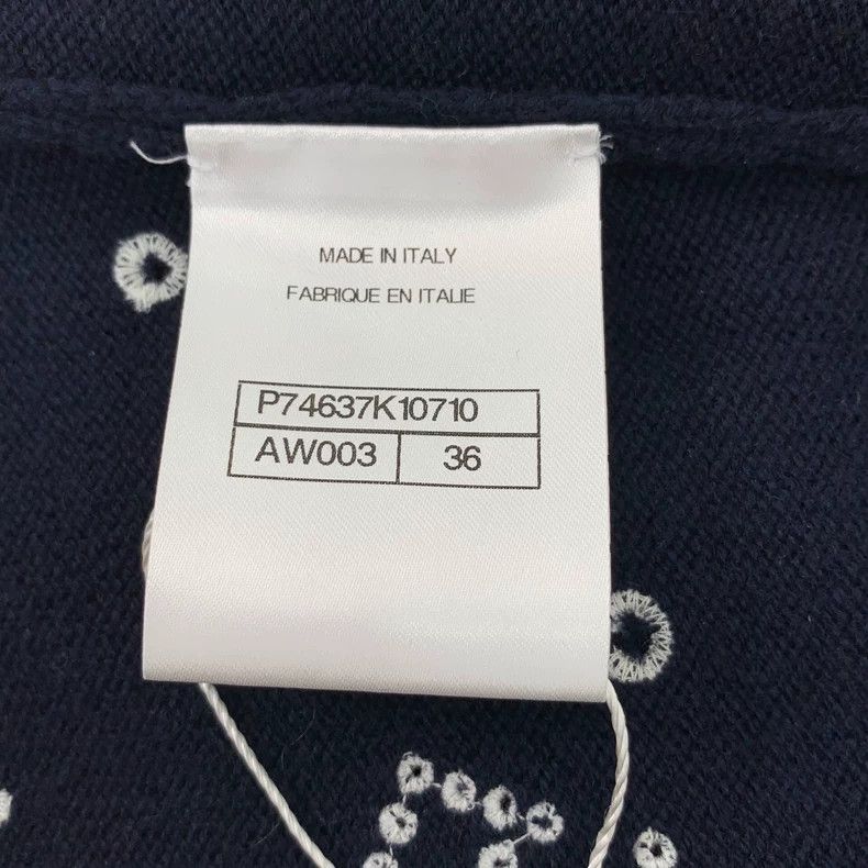 Chanel ChanelDark blue logo digital print embroidered cashmere sho Size XXS / US 00 / IT 34 - 8 Thumbnail