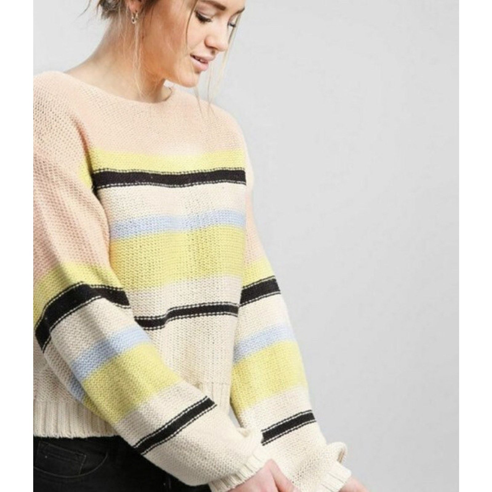 Billabong Billa Bong Seeing Stripes Sweater pink/yellow A003021 Size M / US 6-8 / IT 42-44 - 2 Thumbnail
